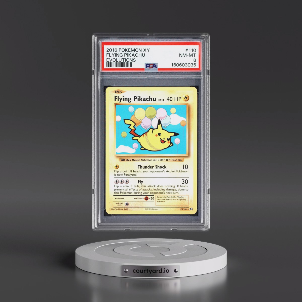 2016 Pokémon XY Evolutions #110 Flying Pikachu (PSA 8 NM-MT)