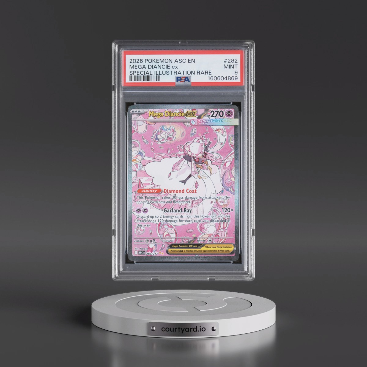 2026 Pokémon Asc EN-Ascended Heroes #282 Mega Diancie EX - Holo Special Illustration Rare (PSA 9 MINT)