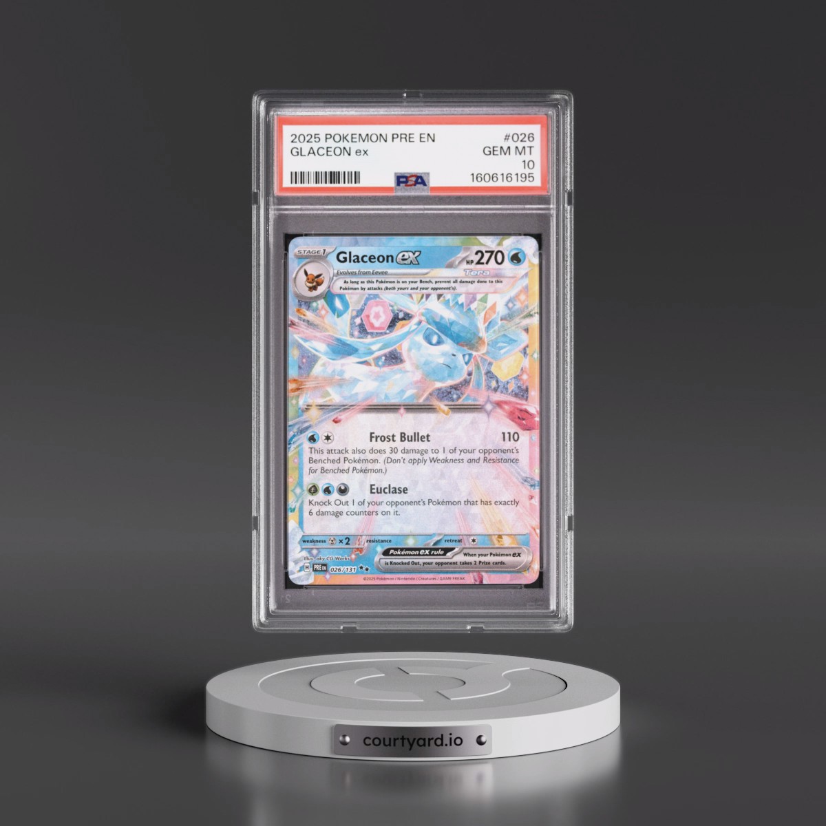 2025 Pokémon Pre EN-Prismatic Evolutions #026 Glaceon EX - Holo (PSA 10 GEM MINT)