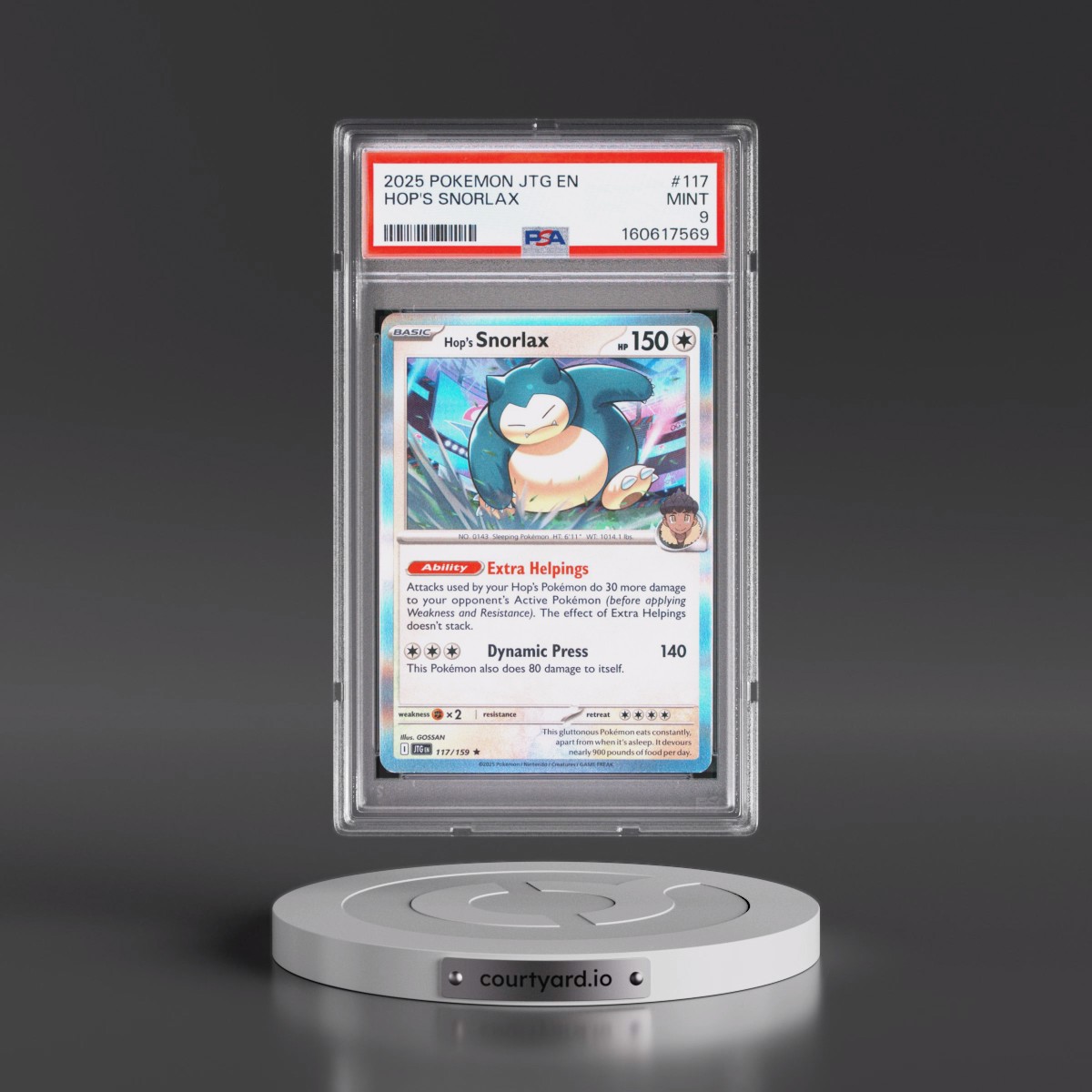 2025 Pokémon Jtg EN-Journey Together #117 Hop's Snorlax (PSA 9 MINT)