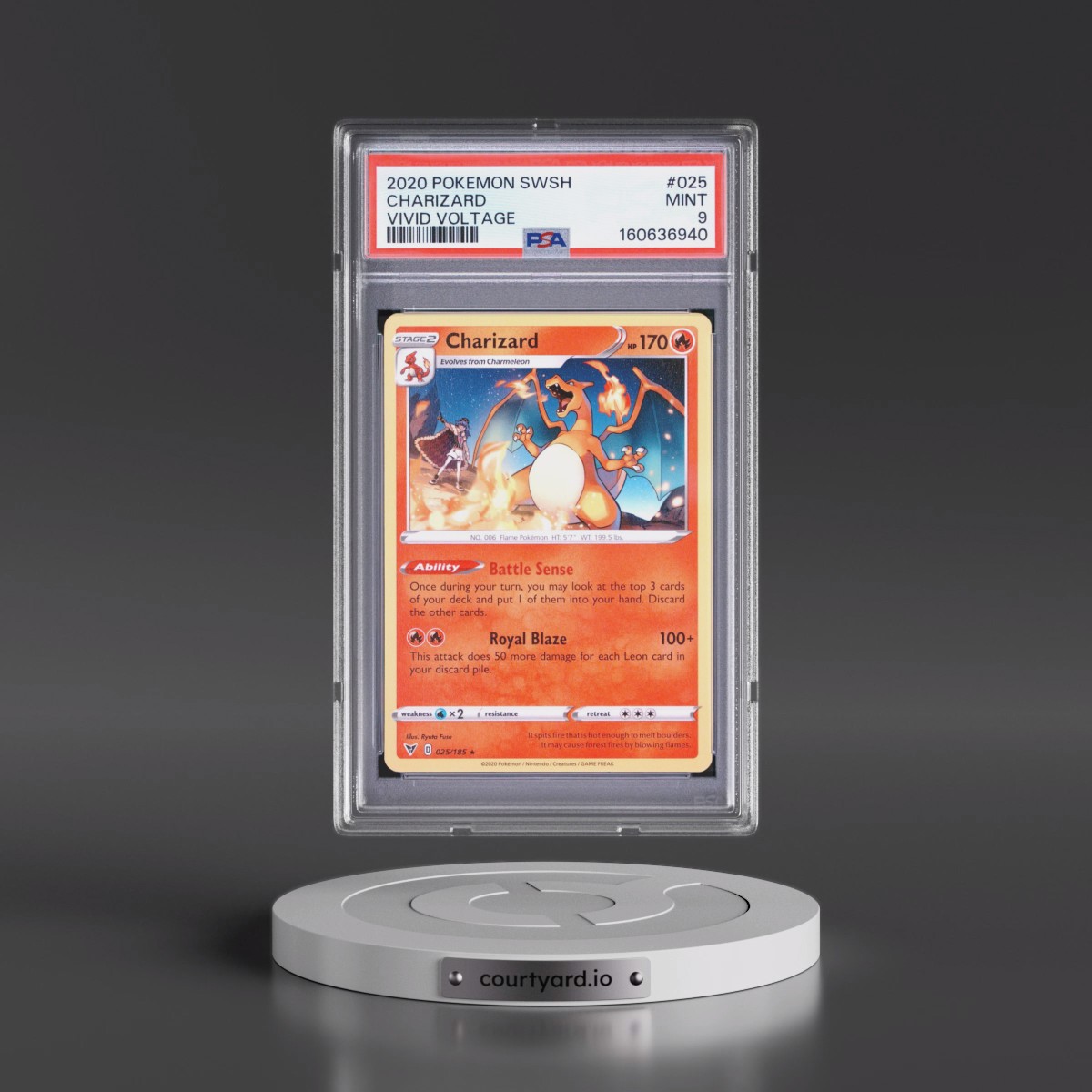 2020 Pokémon Sword & Shield Vivid Voltage #025 Charizard (PSA 9 MINT)