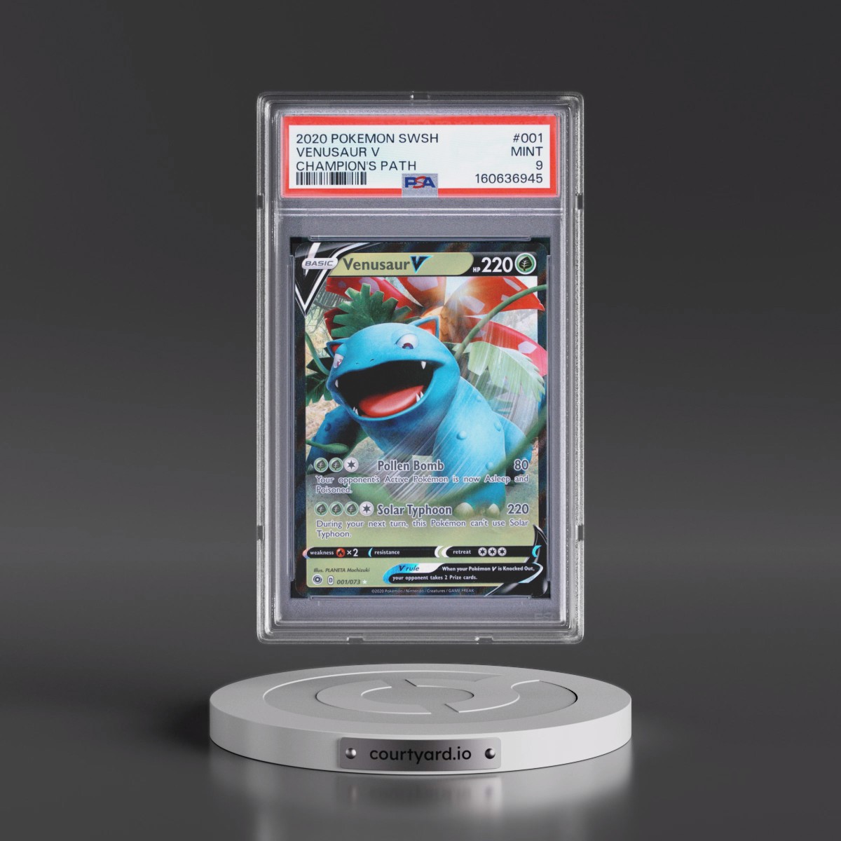 2020 Pokémon Sword & Shield Champion's Path #001 Venusaur V - Holo (PSA 9 MINT)