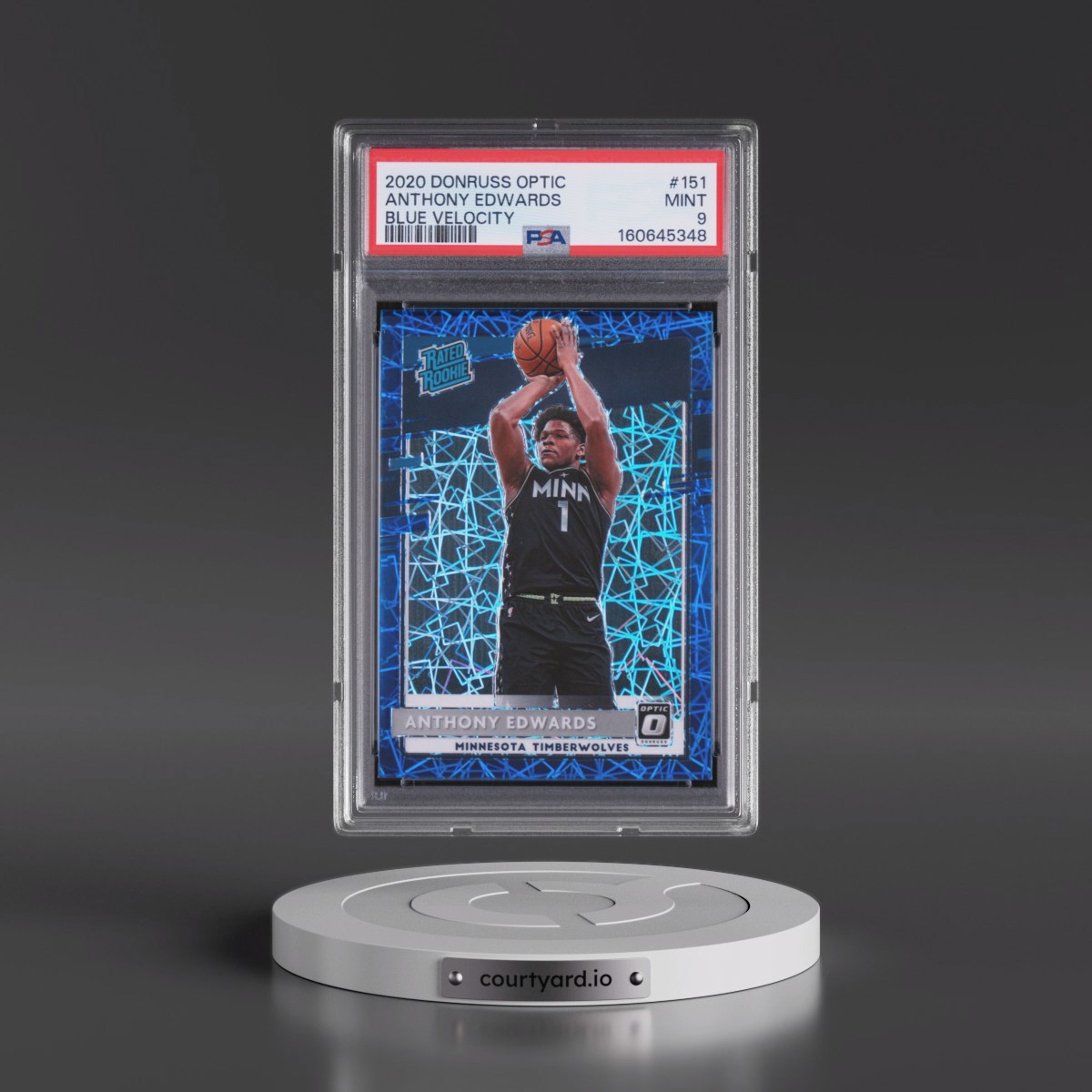 2020 Panini Donruss Optic Anthony Edwards - Blue Velocity #151 PSA 9