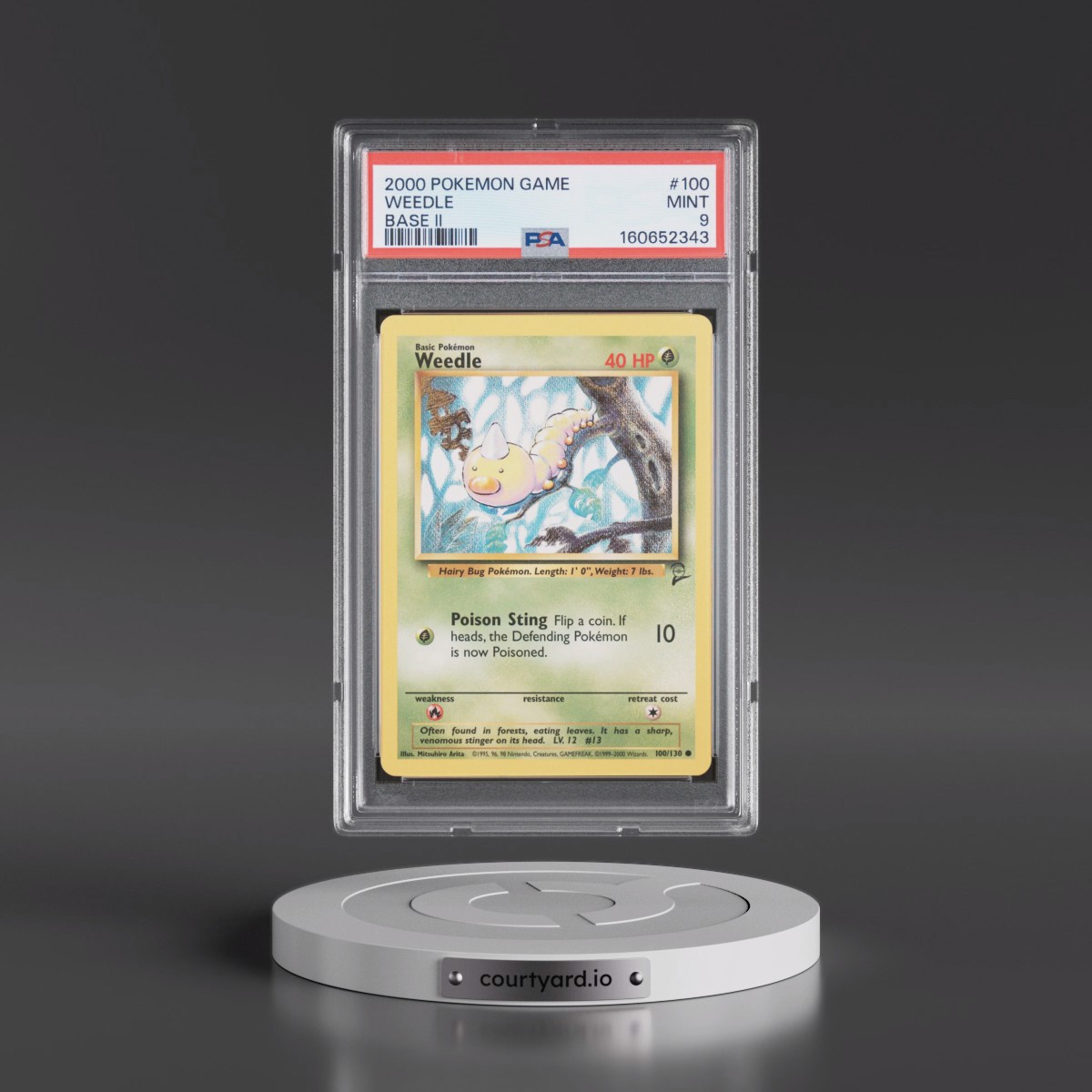 2000 Pokémon Game Base II #100 Weedle (PSA 9 MINT)