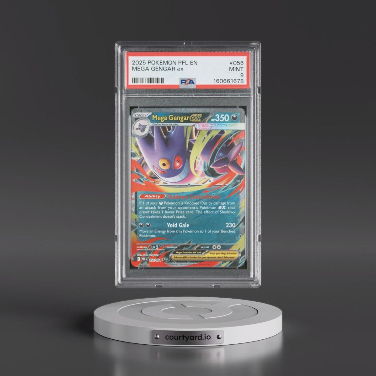 2025 Pokémon Pfl EN-Phantasmal Flames #056 Mega Gengar EX - Holo (PSA 9 MINT)