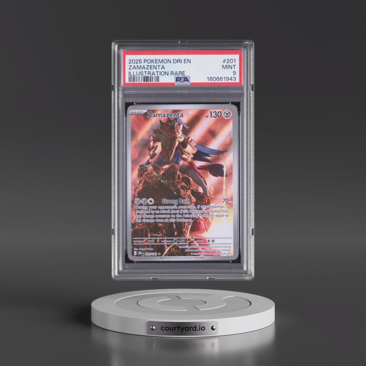 2025 Pokémon Dri EN-Destined Rivals #201 Zamazenta - Illustration Rare (PSA 9 MINT)