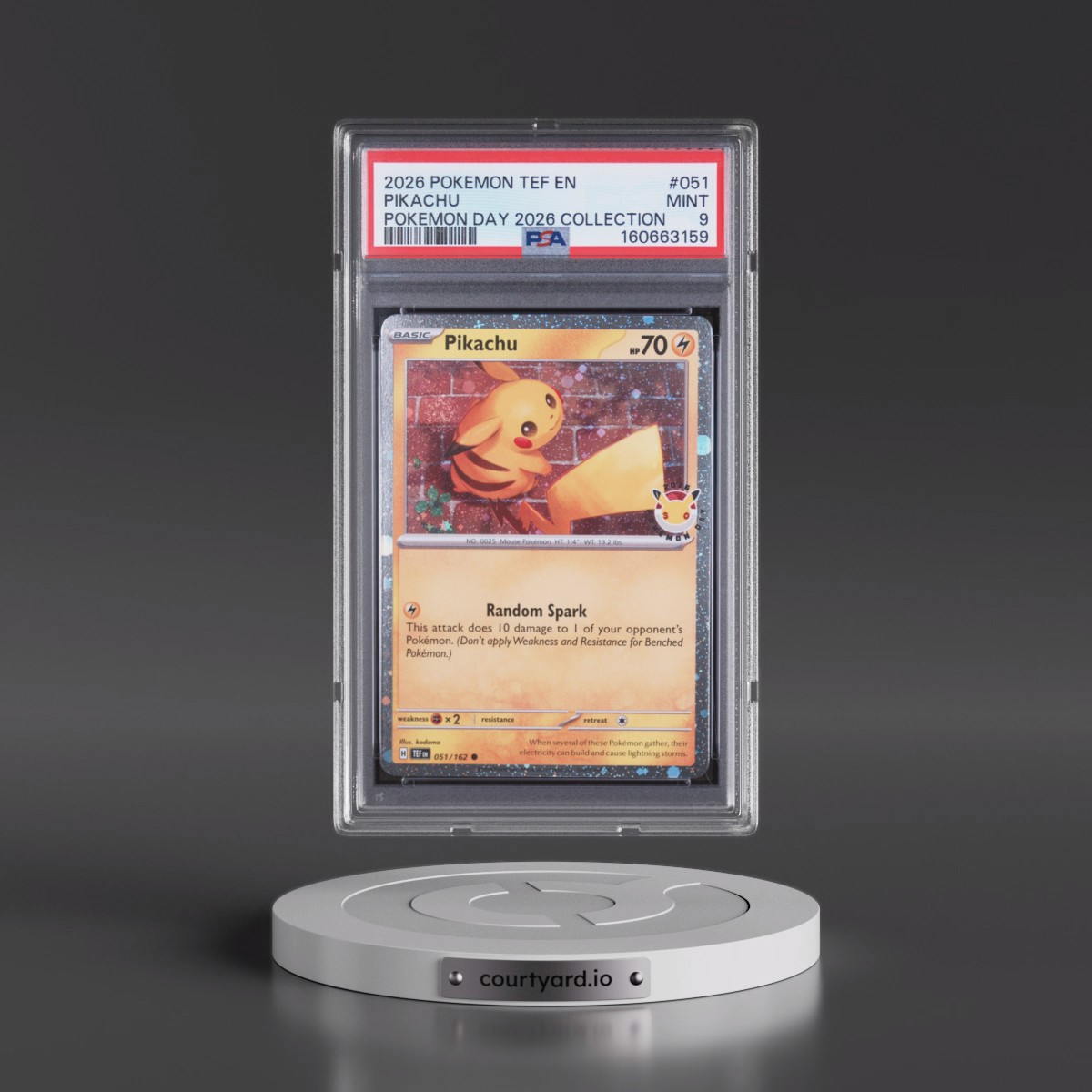 2026 Pokémon Tef EN-Temporal Forces #051 Pikachu - Pokemon Day 2026 Collection (PSA 9 MINT)