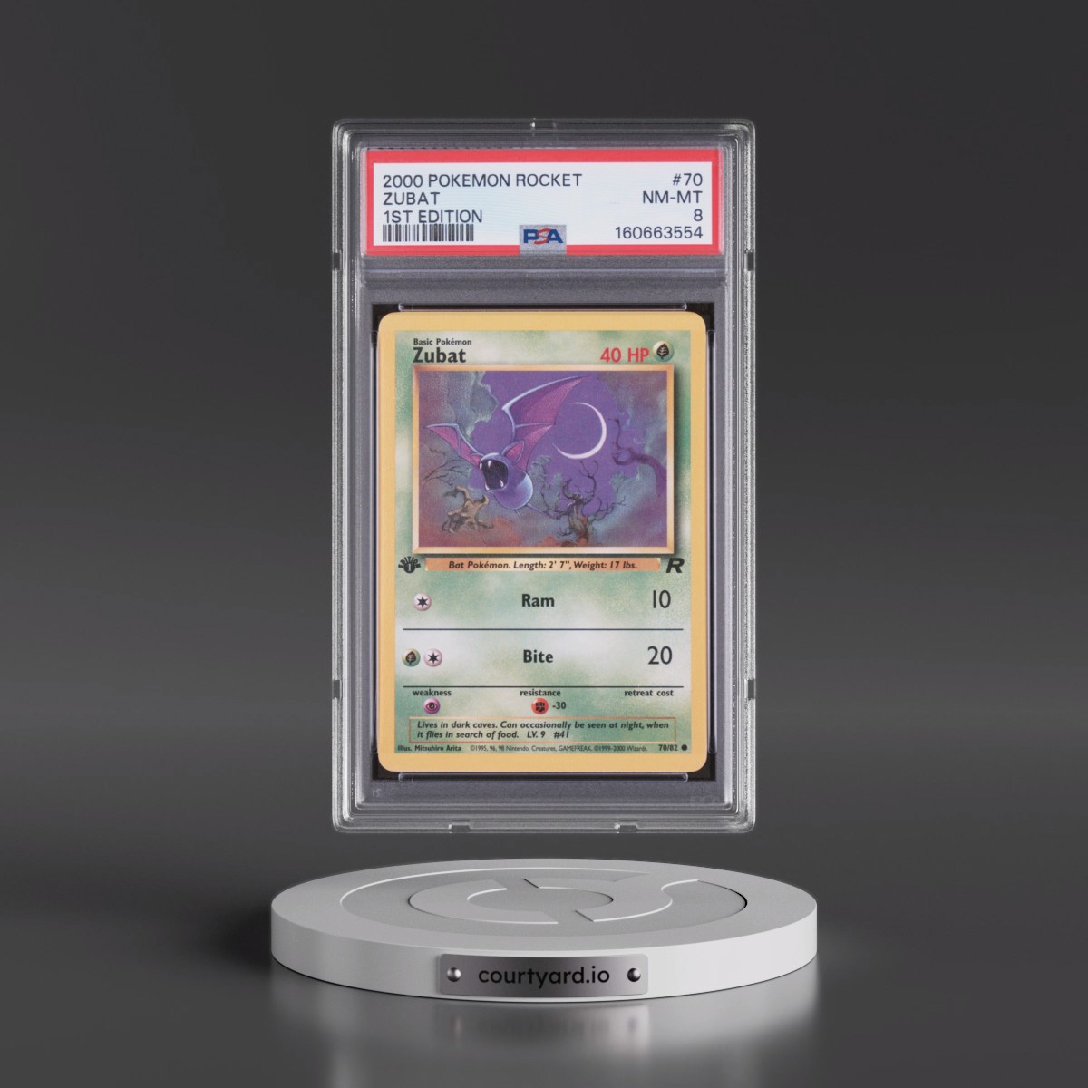 2000 Pokémon Rocket #70 Zubat - 1st Edition (PSA 8 NM-MT)
