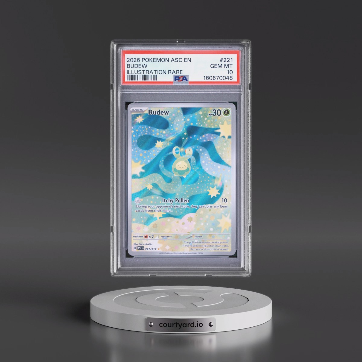2026 Pokémon Asc EN-Ascended Heroes #221 Budew - Illustration Rare (PSA 10 GEM MINT)