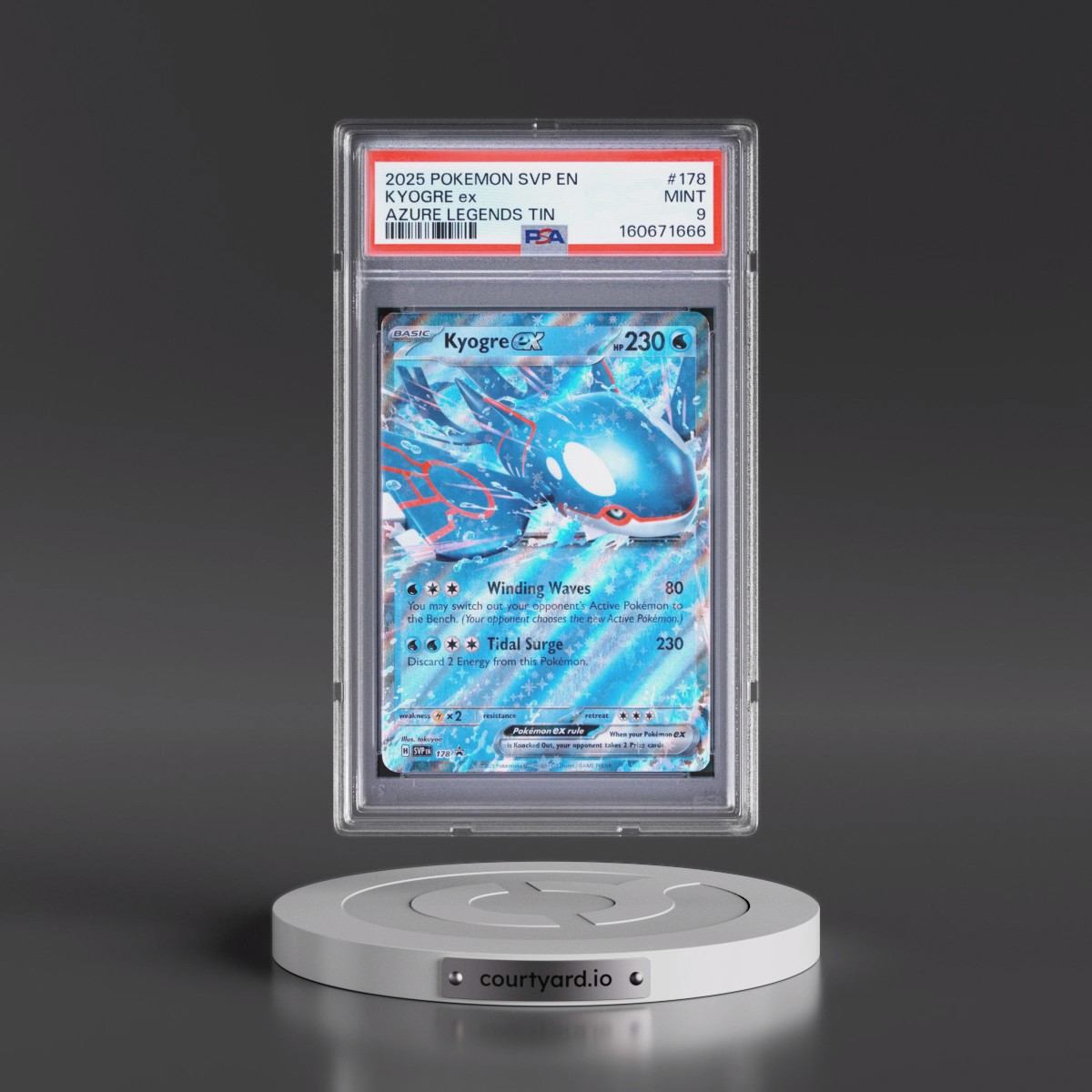 2025 Pokémon Svp EN-SV Black Star Promo #178 Kyogre EX - Holo Azure Legends Tin (PSA 9 MINT)