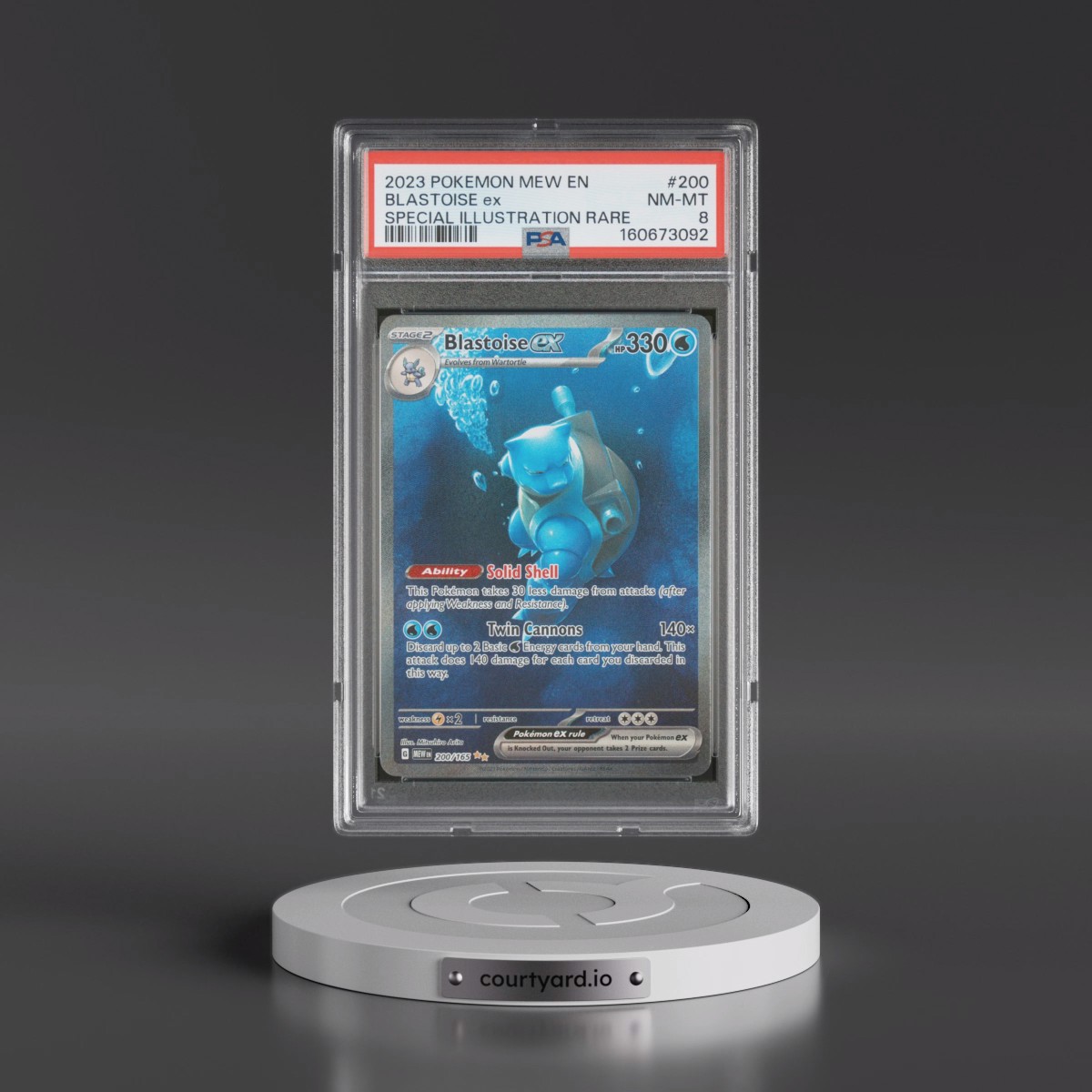 2023 Pokémon Mew EN-151 #200 Blastoise EX - Holo Special Illustration Rare (PSA 8 NM-MT)