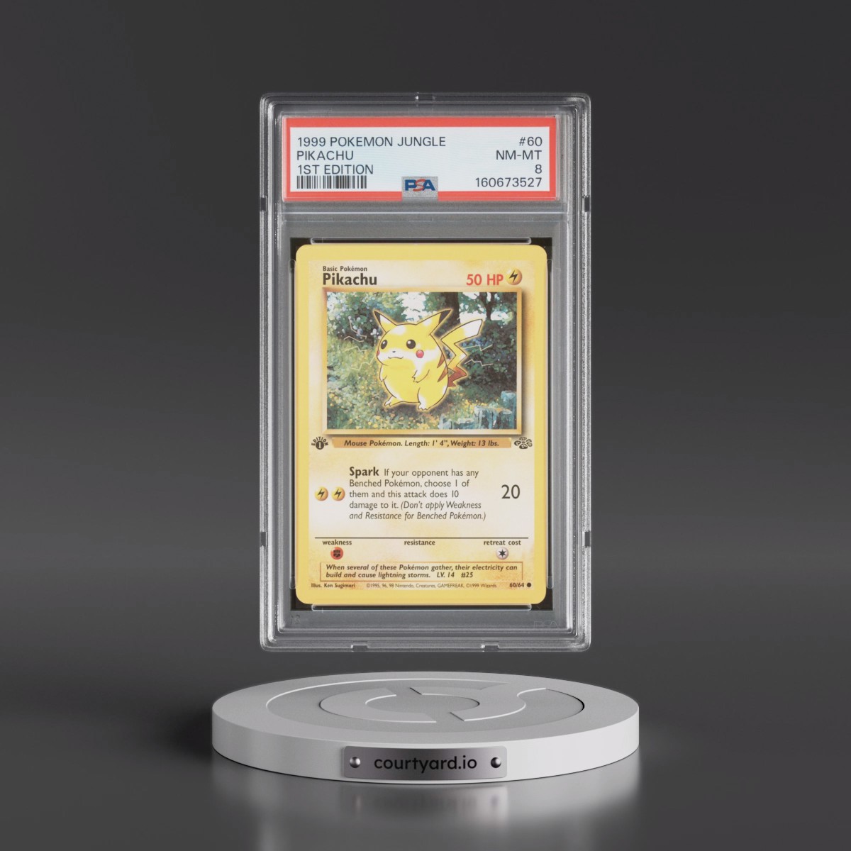 1999 Pokémon Jungle #60 Pikachu - 1st Edition (PSA 8 NM-MT)