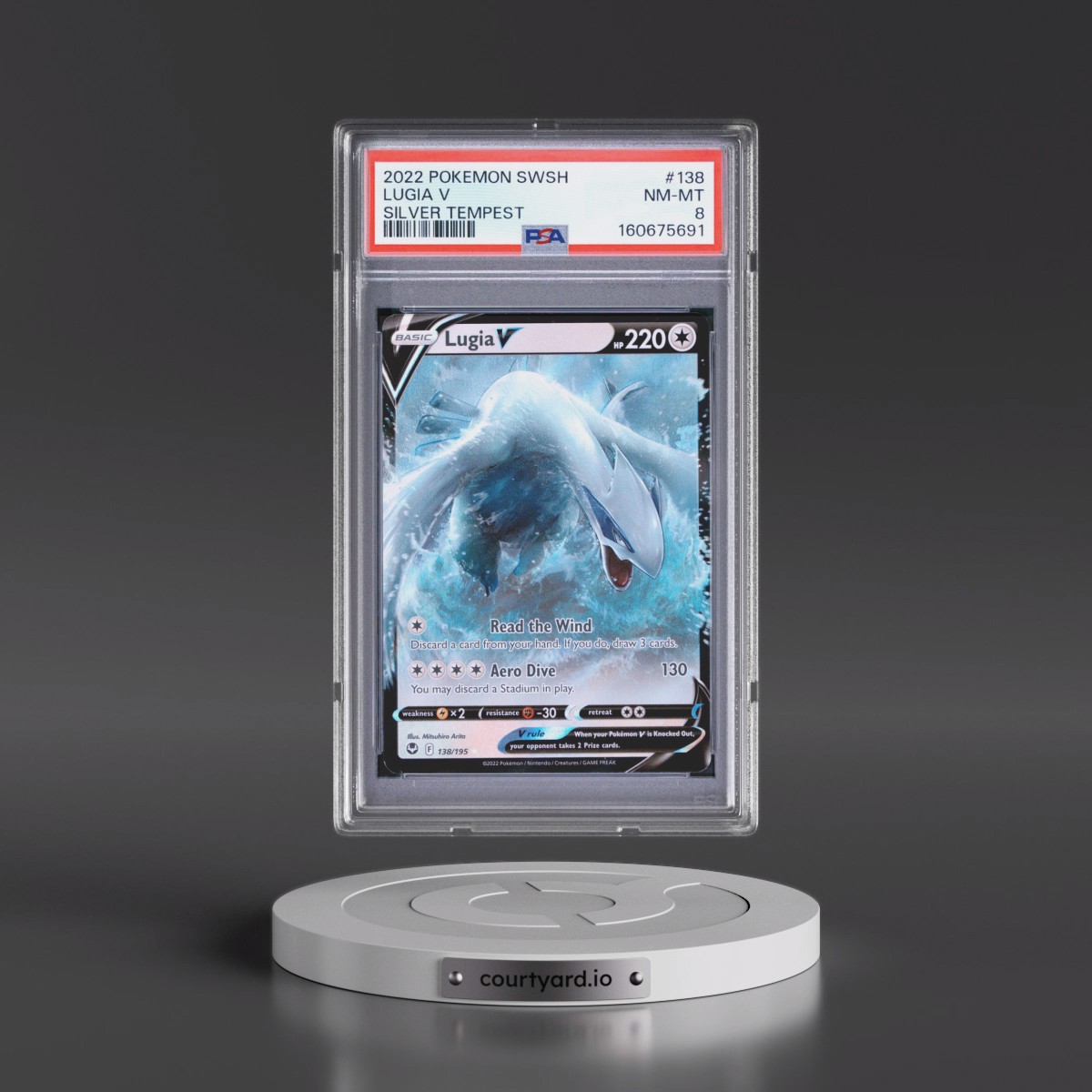 2022 Pokémon Sword & Shield Silver Tempest #138 Lugia V - Holo (PSA 8 NM-MT)