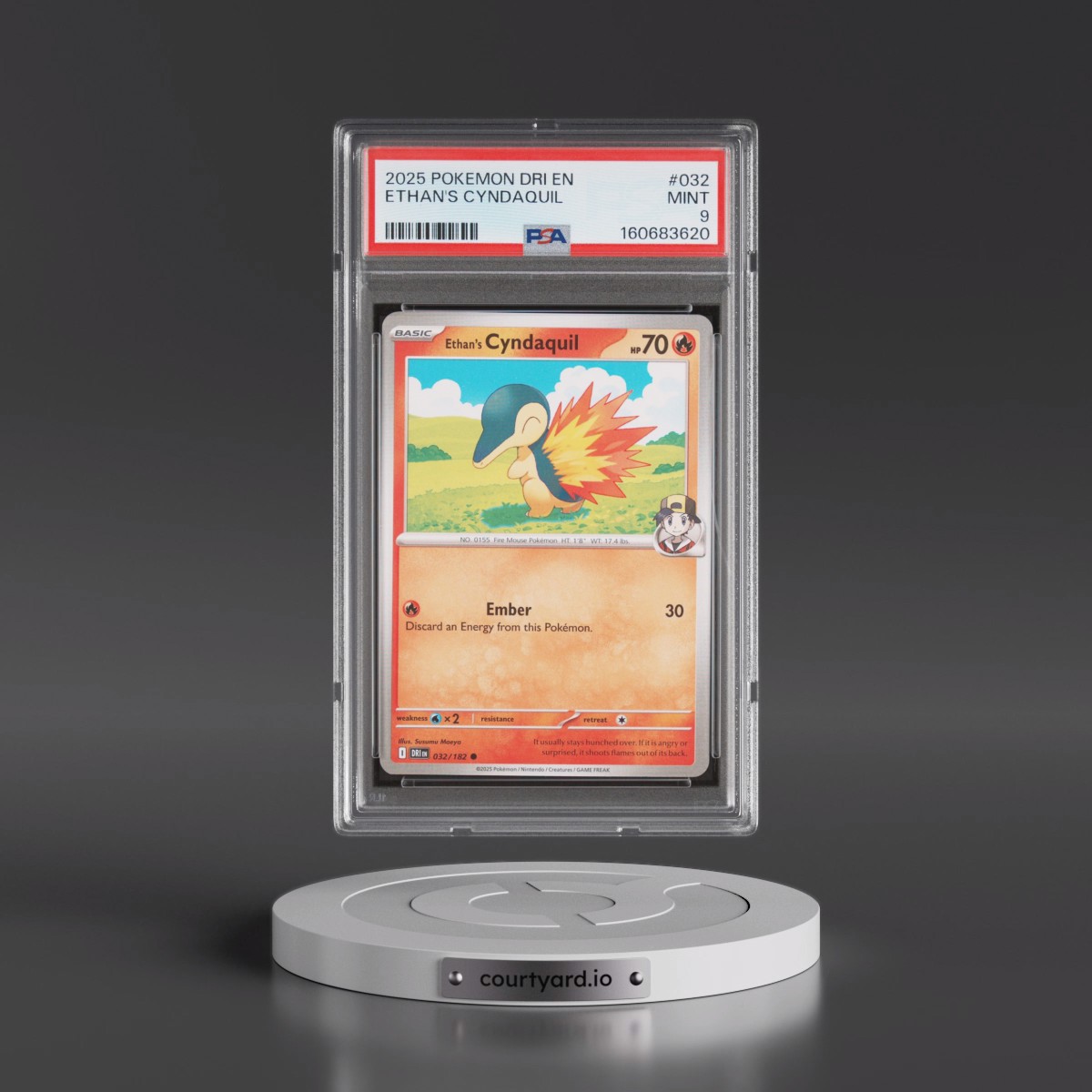 2025 Pokémon Dri EN-Destined Rivals #032 Ethan's Cyndaquil (PSA 9 MINT)