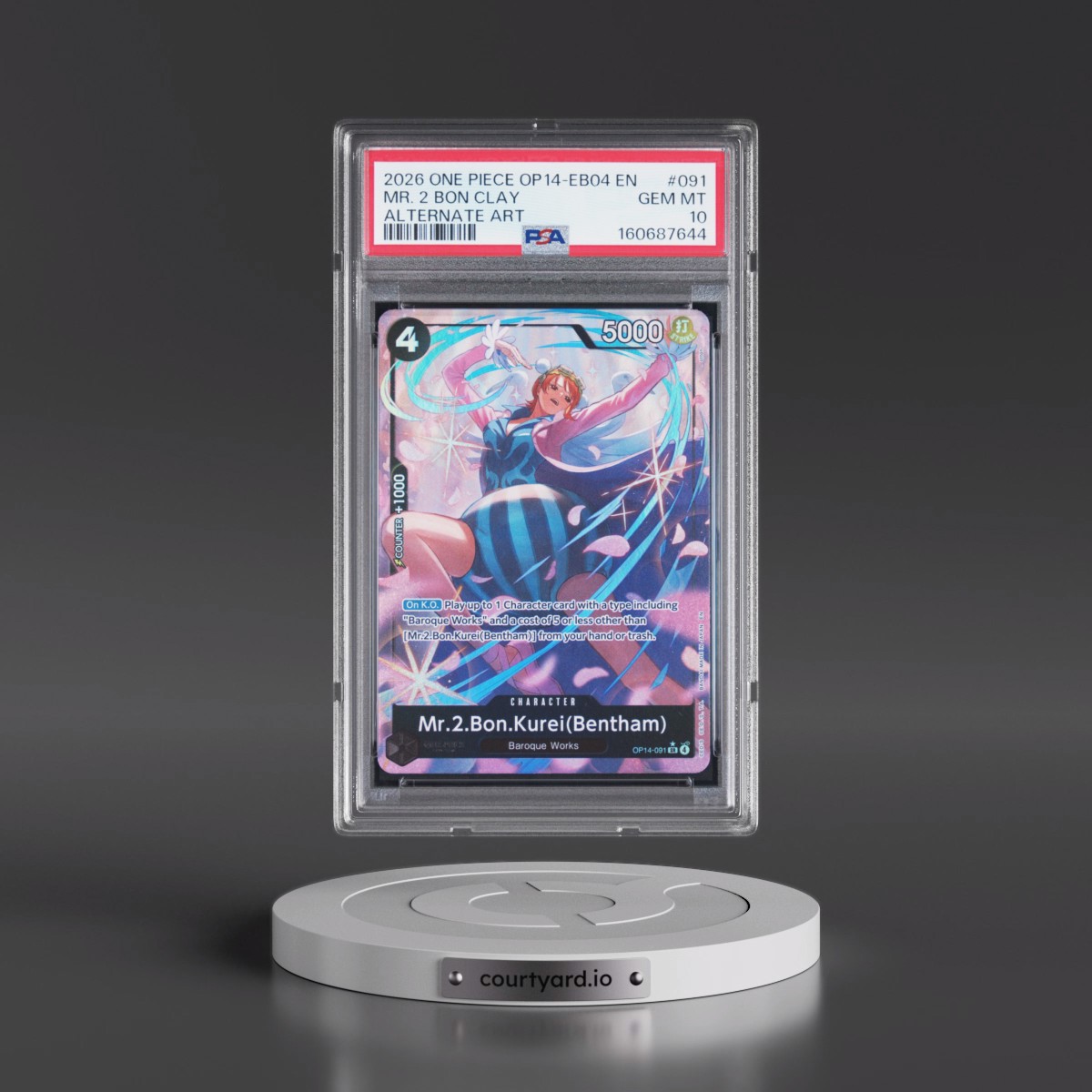 2026 One Piece OP14-EB04-the Azure Sea's Seven #091 Mr. 2 Bon Clay - Alternate Art (PSA 10 GEM MINT)