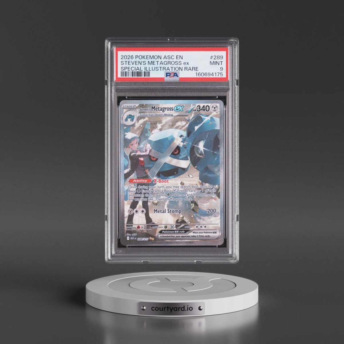 2026 Pokémon Asc EN-Ascended Heroes #289 Steven's Metagross EX - Holo Special Illustration Rare (PSA 9 MINT)