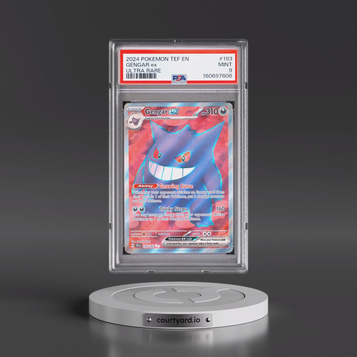 2024 Pokémon Tef EN-Temporal Forces #193 Gengar EX - Holo Ultra Rare (PSA 9 MINT)