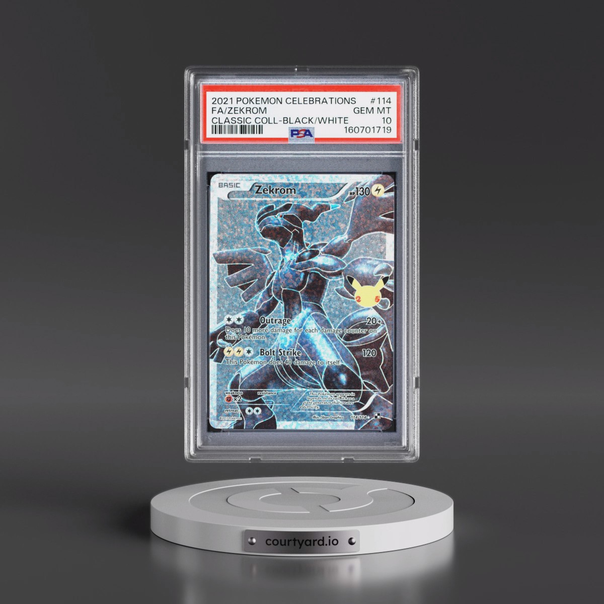 2021 Pokémon Celebrations Classic Collection #114 Zekrom - Full Art (PSA 10 GEM MINT)