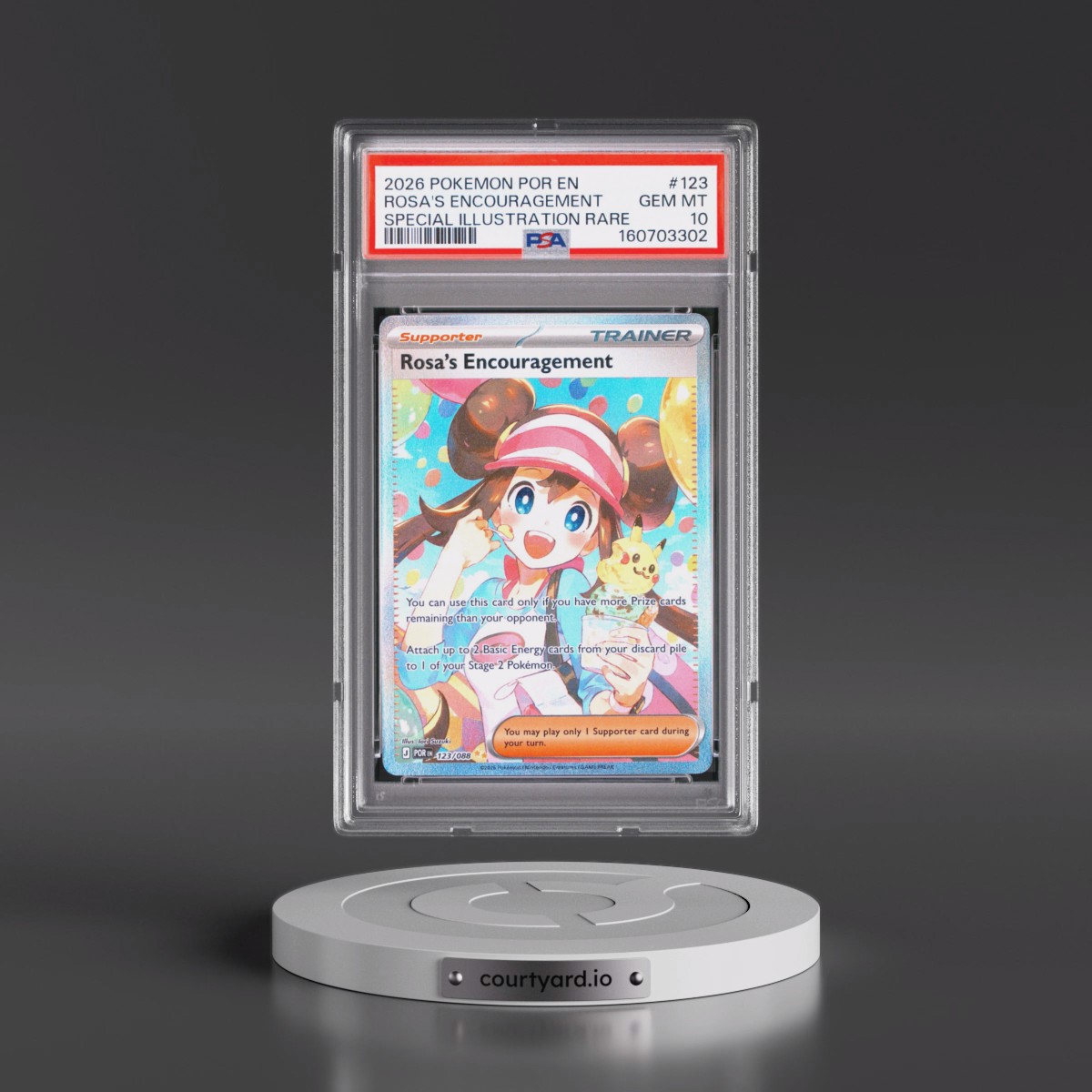 2026 Pokémon Por EN-Perfect Order Rosa's Encouragement - Special Illustration Rare #123 PSA 10