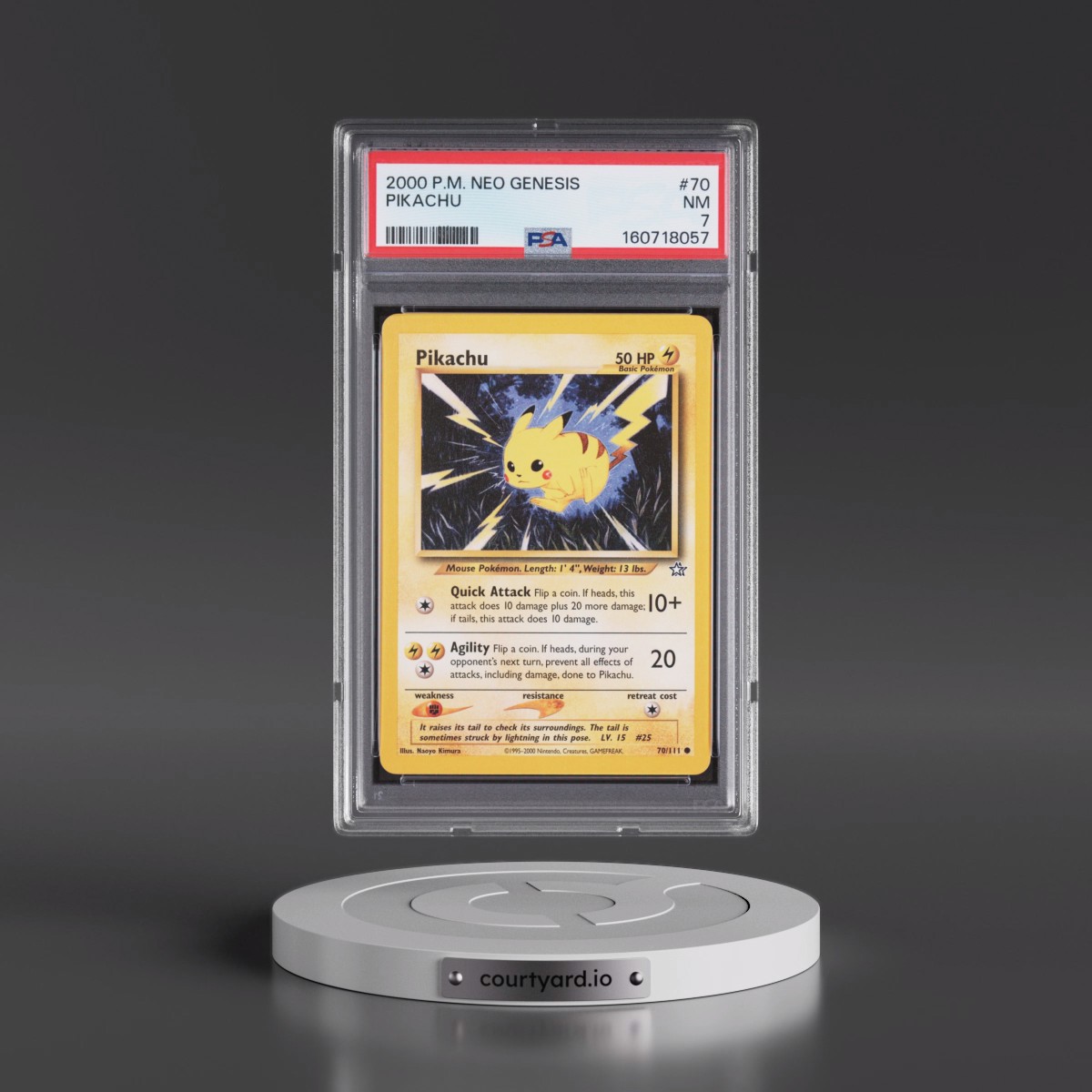 2000 Pokémon Neo Genesis #70 Pikachu (PSA 7 NM)