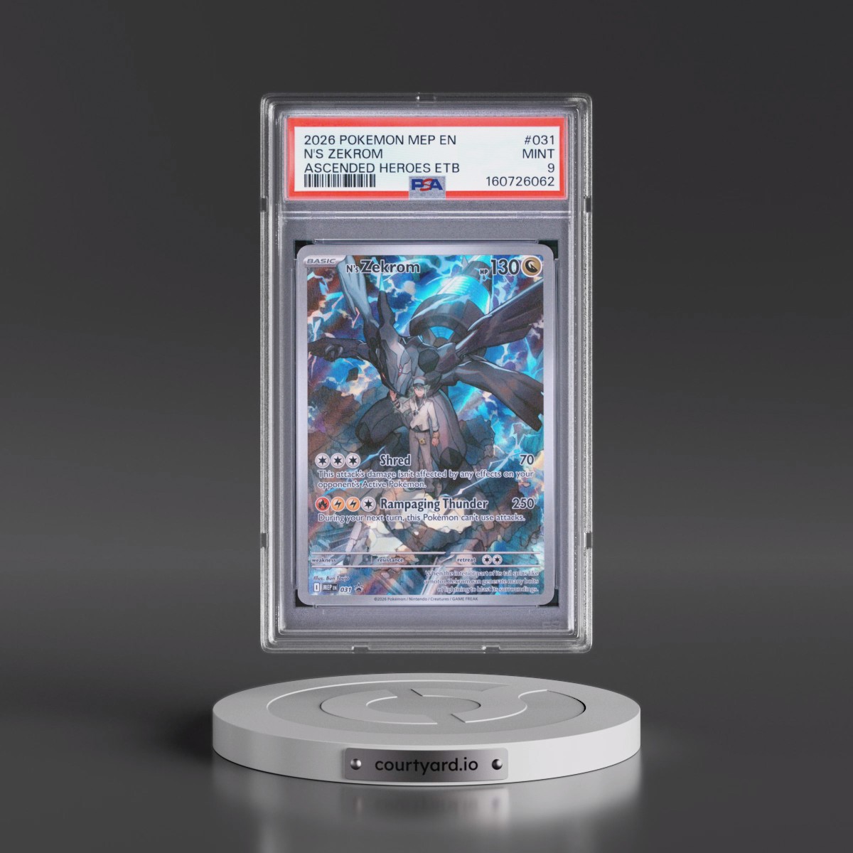 2026 Pokémon Mep EN-Me Black Star Promo #031 N's Zekrom - Ascended Heroes Elite Trainer Box (PSA 9 MINT)