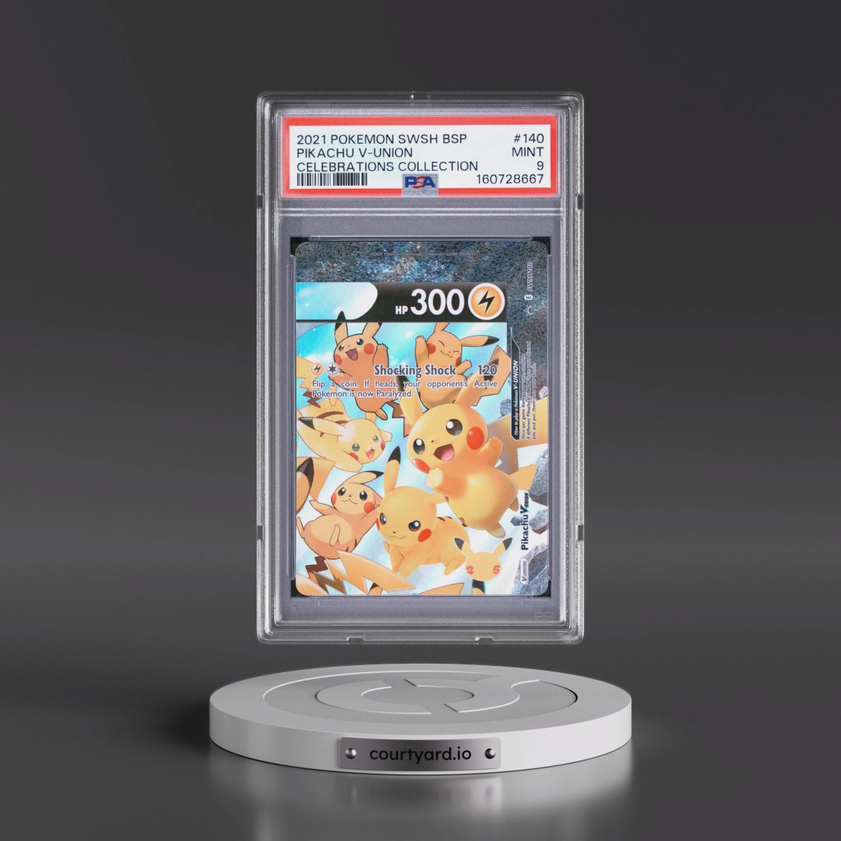 2021 Pokémon Swsh Black Star Promo #140 Pikachu V-Union - Celebrations Collection (PSA 9 MINT)