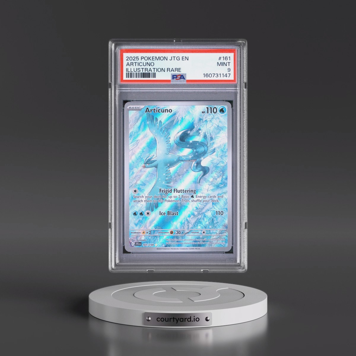 2025 Pokémon Jtg EN-Journey Together #161 Articuno - Illustration Rare (PSA 9 MINT)