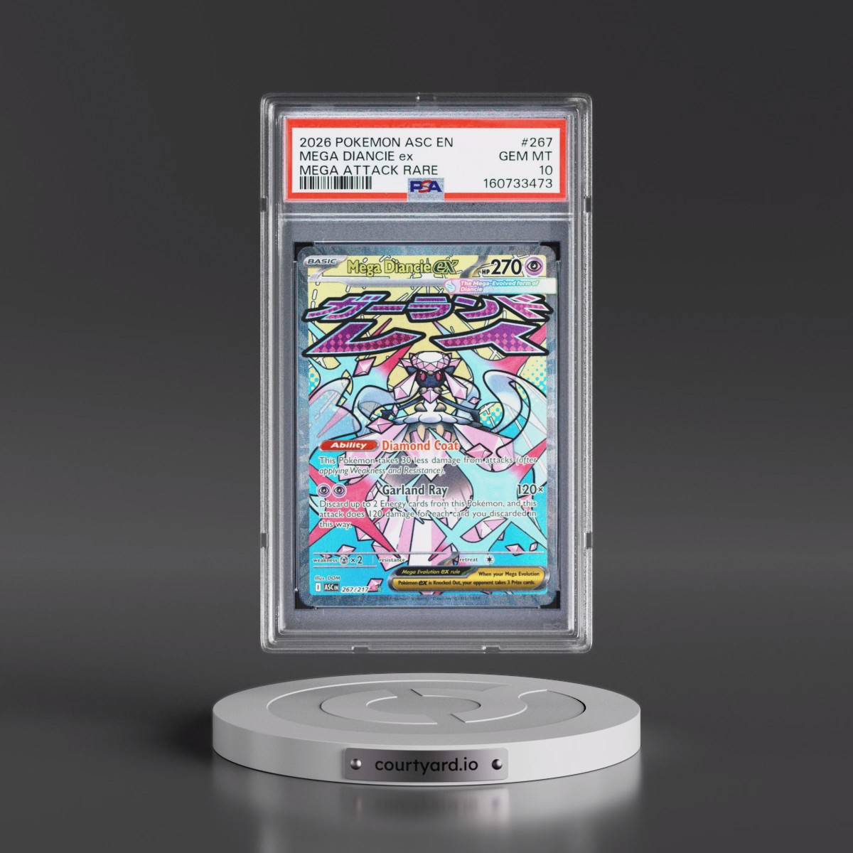 2026 Pokémon Asc EN-Ascended Heroes #267 Mega Diancie EX - Holo Mega Attack Rare (PSA 10 GEM MINT)