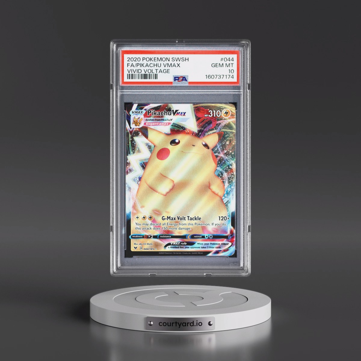 2020 Pokémon Sword & Shield Vivid Voltage #044 Pikachu Vmax - Full Art (PSA 10 GEM MINT)