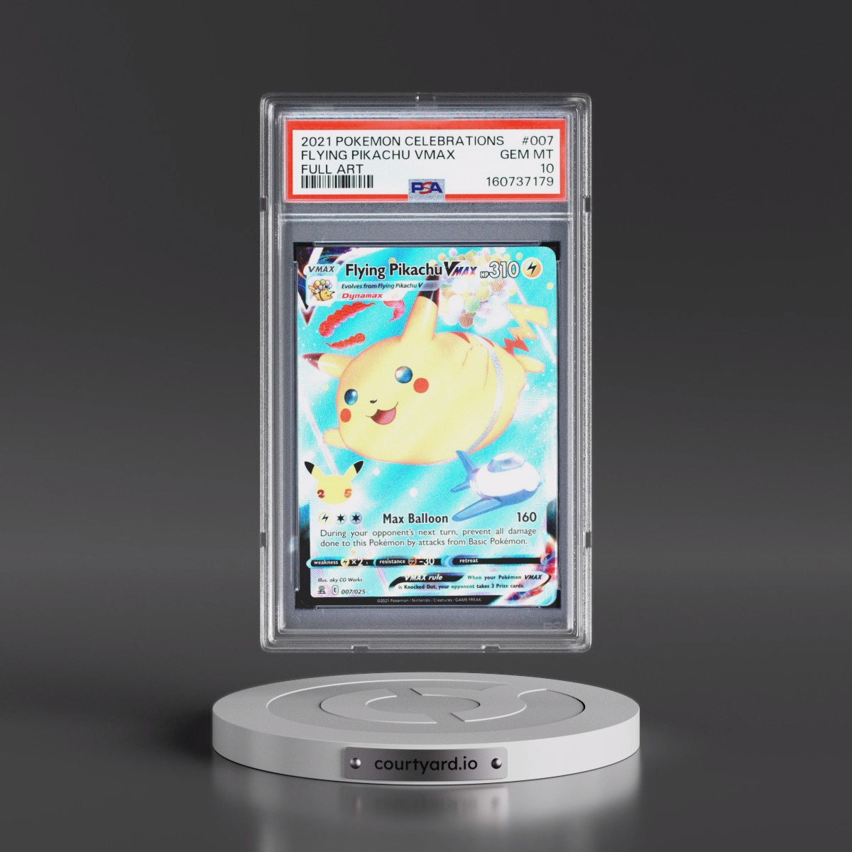2021 Pokémon Celebrations #007 Flying Pikachu Vmax - Full Art (PSA 10 GEM MINT)