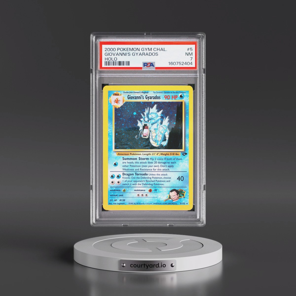 2000 Pokémon Gym Challenge #5 Giovanni's Gyarados - Holo (PSA 7 NM)