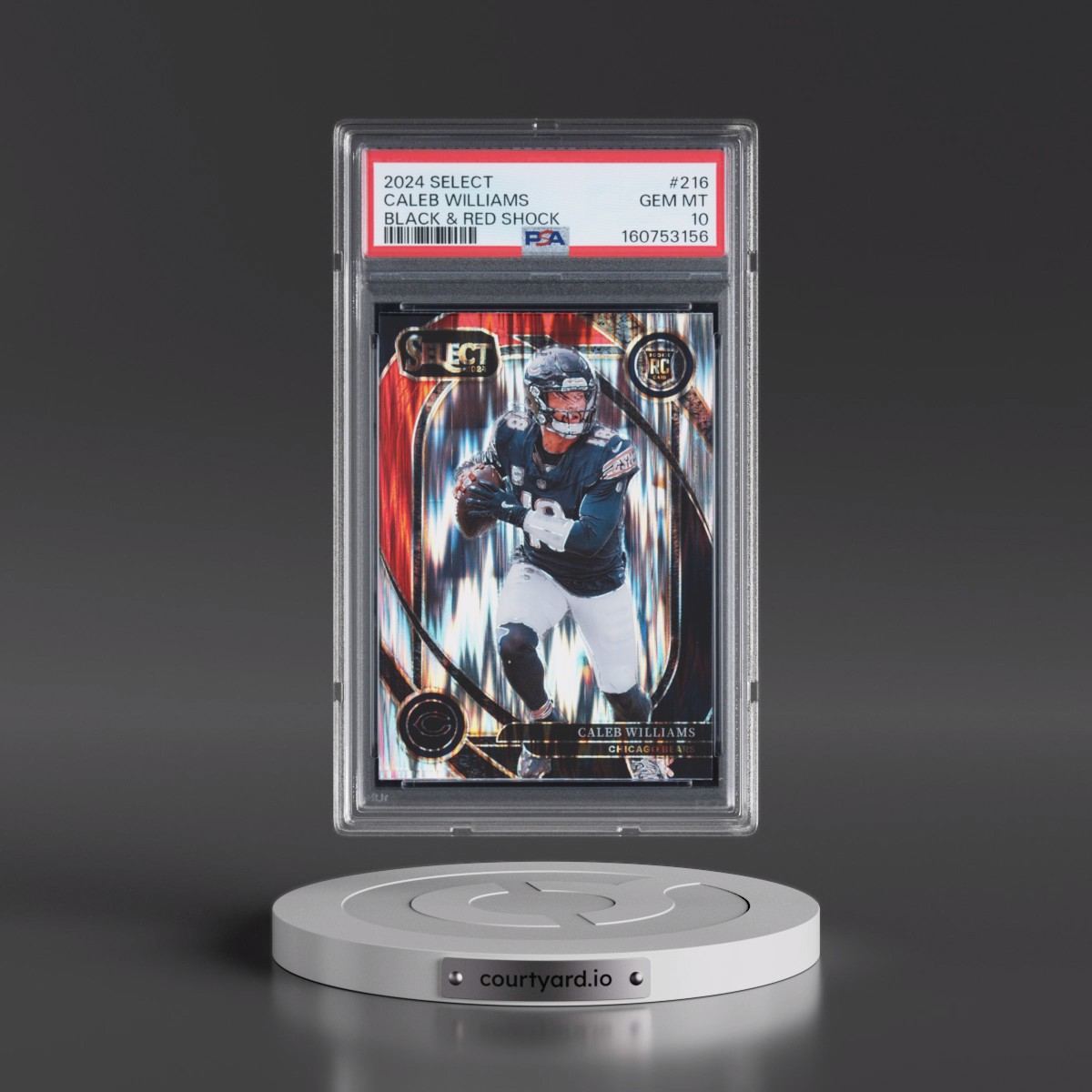 2024 Panini Select #216 Caleb Williams - Black & Red Shock (PSA 10 GEM MINT)