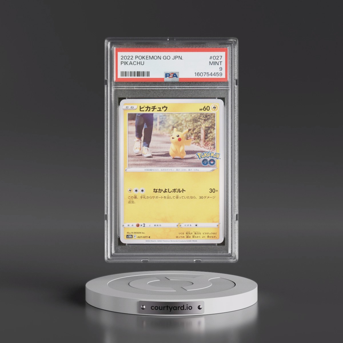 2022 Pokémon Go #027 Pikachu (PSA 9 MINT)