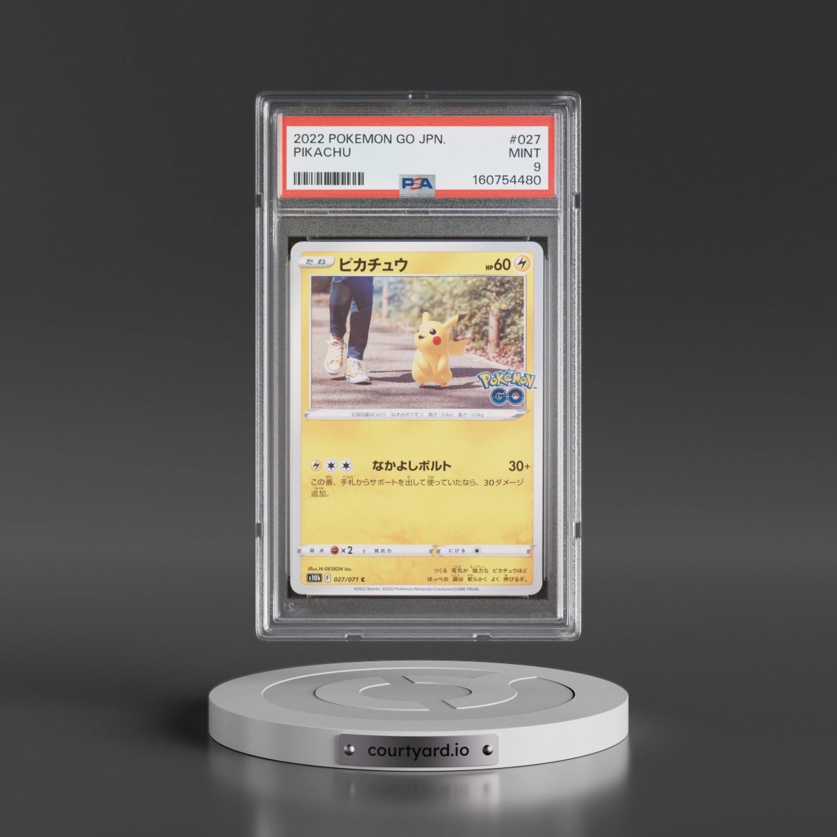 2022 Pokémon Go #027 Pikachu (PSA 9 MINT)