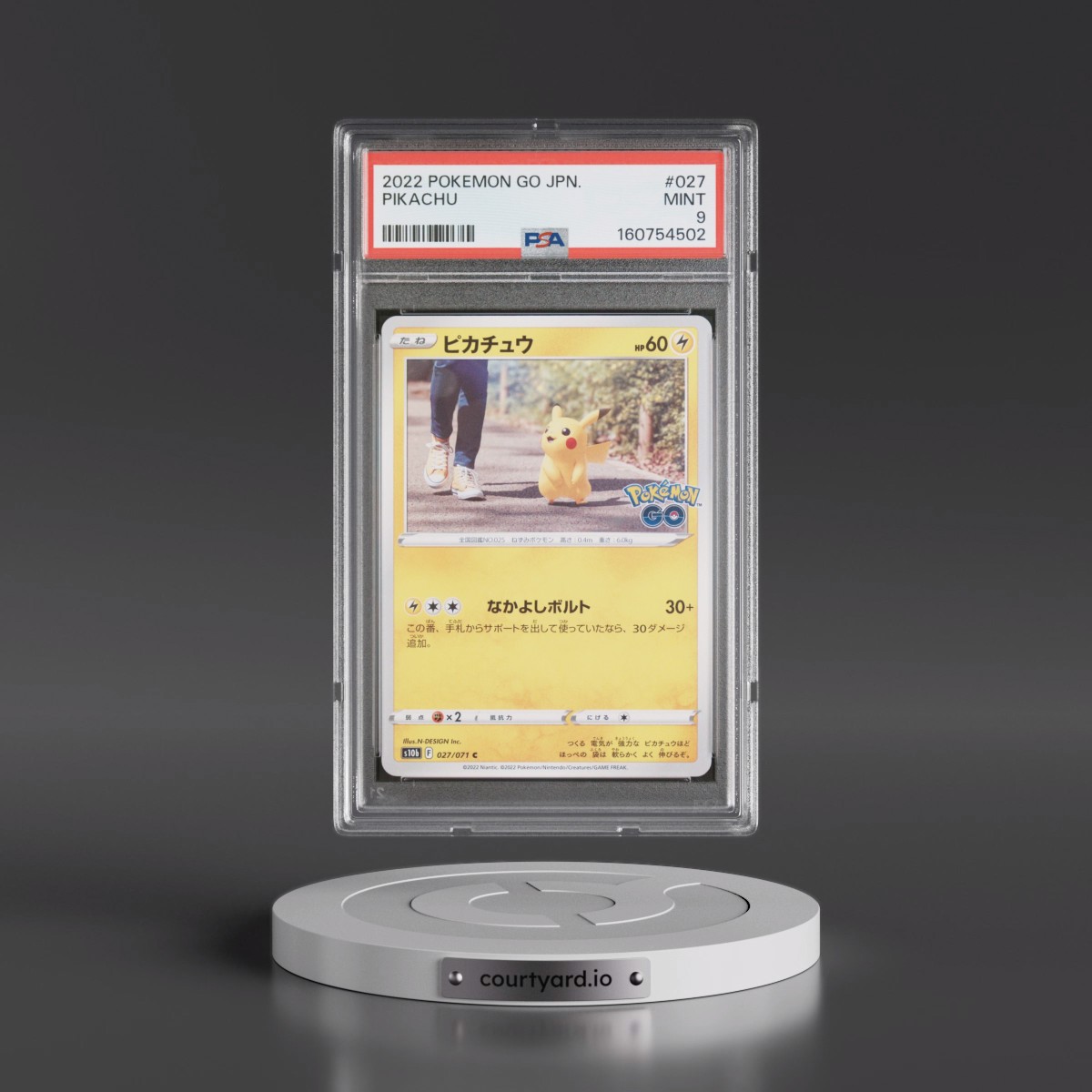 2022 Pokémon Go #027 Pikachu (PSA 9 MINT)