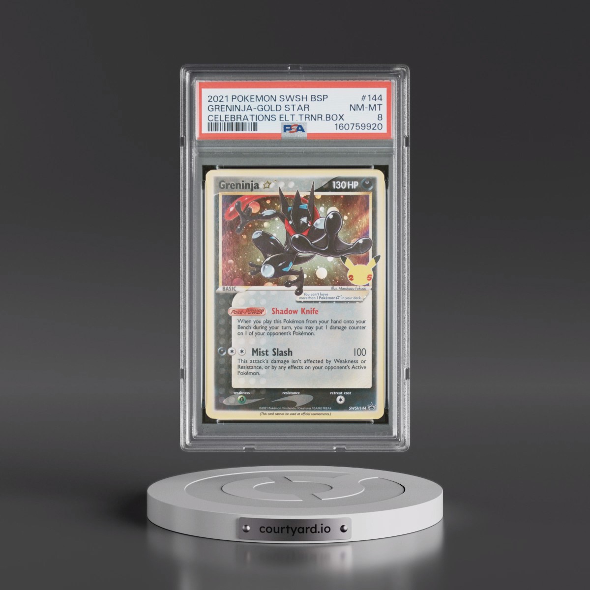 2021 Pokémon Swsh Black Star Promo #144 Greninja-Gold Star - Celebrations Elite Trainer Box (PSA 8 NM-MT)