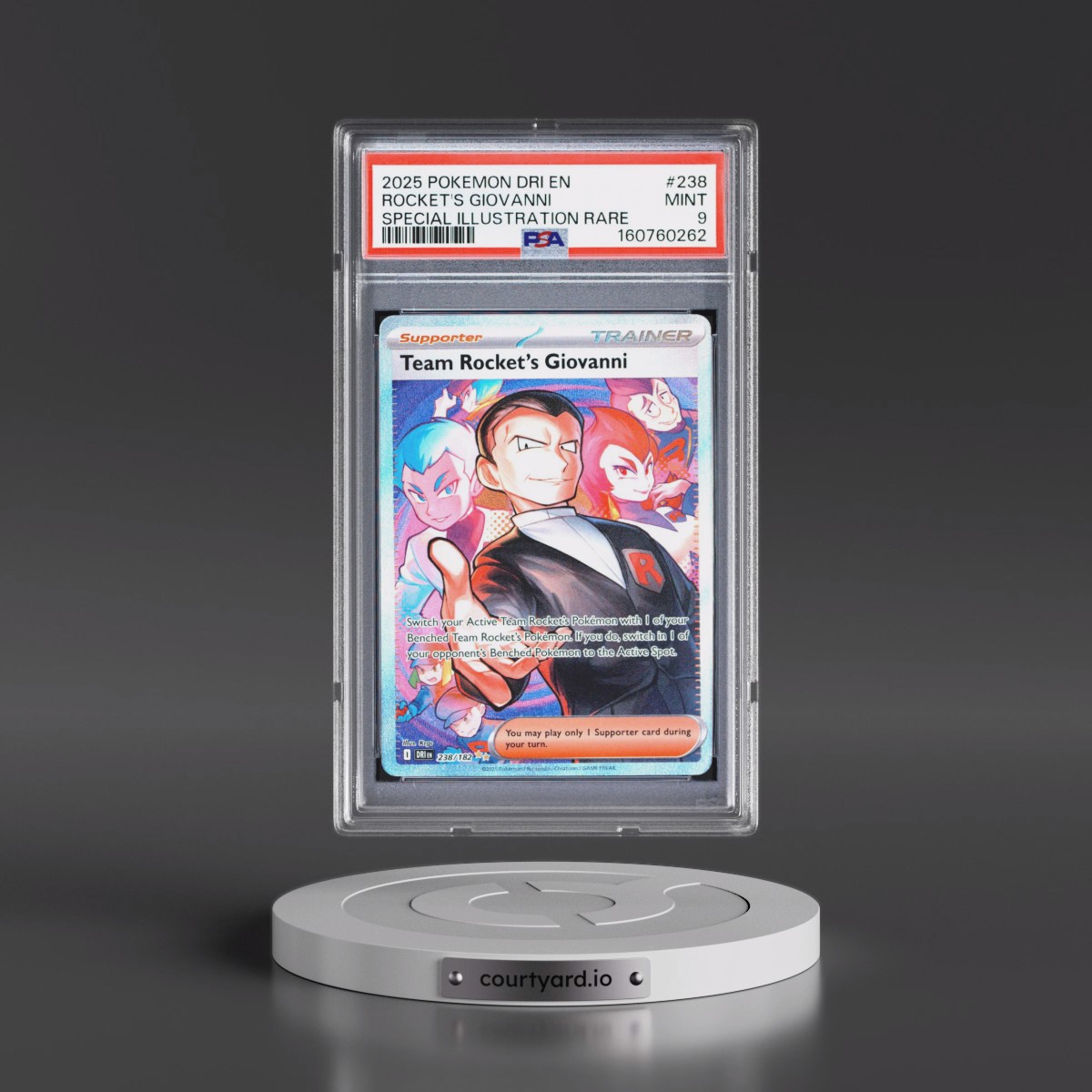 2025 Pokémon Dri EN-Destined Rivals #238 Team Rocket's Giovanni - Special Illustration Rare (PSA 9 MINT)