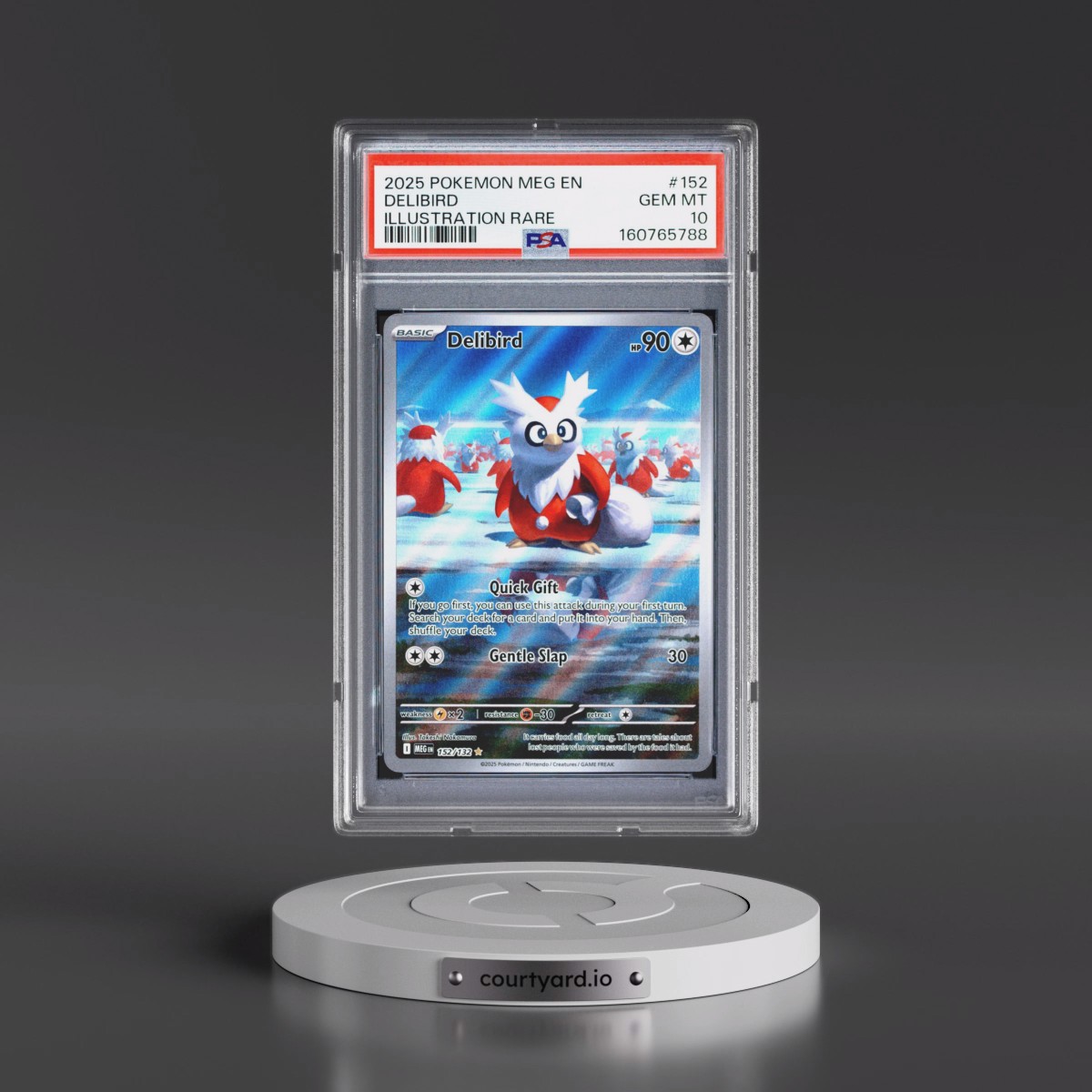 2025 Pokémon Meg EN-Mega Evolution #152 Delibird - Illustration Rare (PSA 10 GEM MINT)