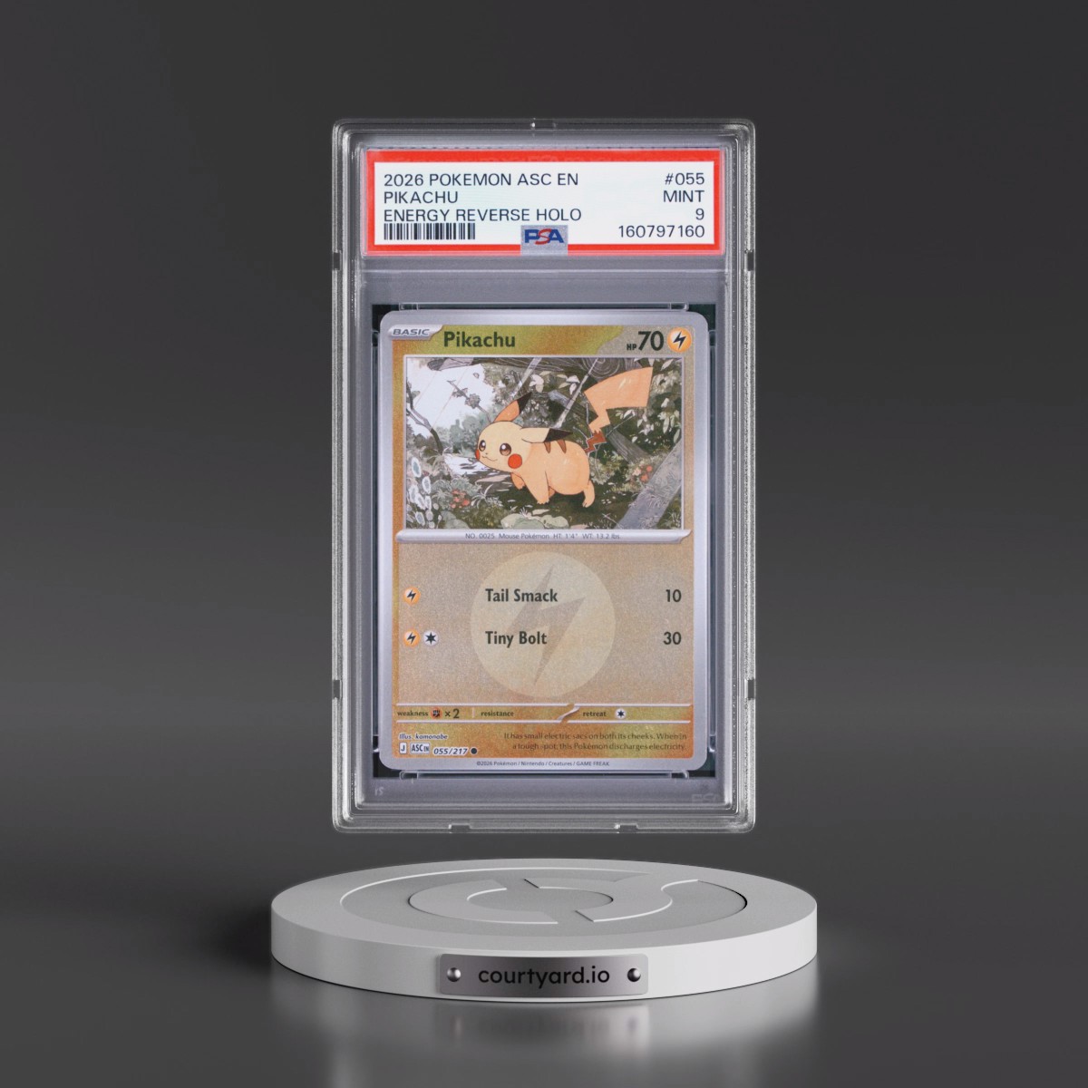 2026 Pokémon Asc EN-Ascended Heroes #055 Pikachu - Reverse Holo Energy (PSA 9 MINT)
