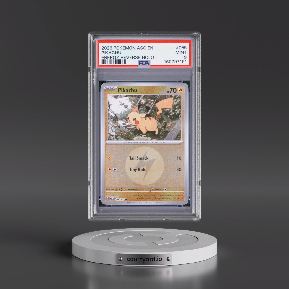 2026 Pokémon Asc EN-Ascended Heroes #055 Pikachu - Reverse Holo Energy (PSA 9 MINT)
