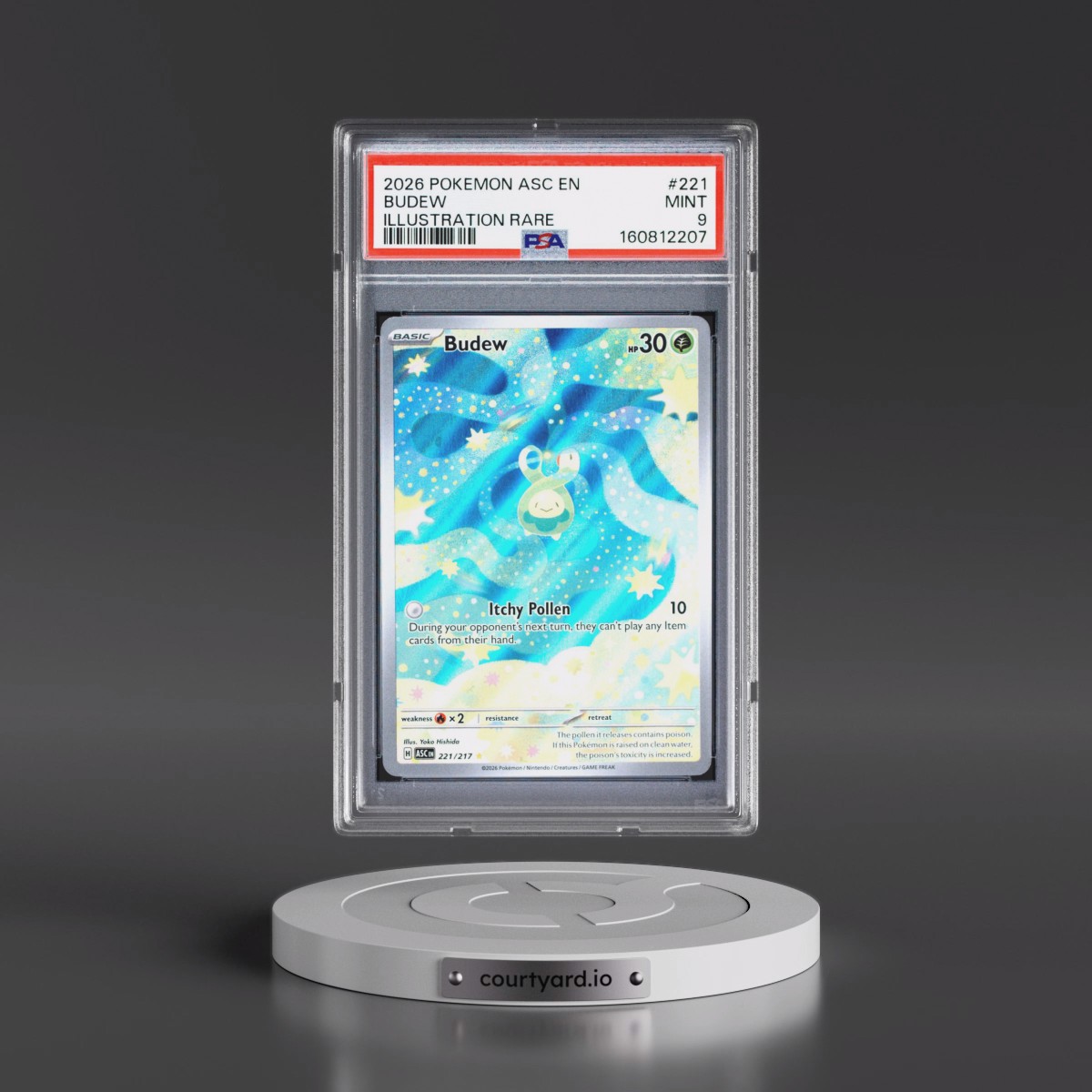 2026 Pokémon Asc EN-Ascended Heroes #221 Budew - Illustration Rare (PSA 9 MINT)