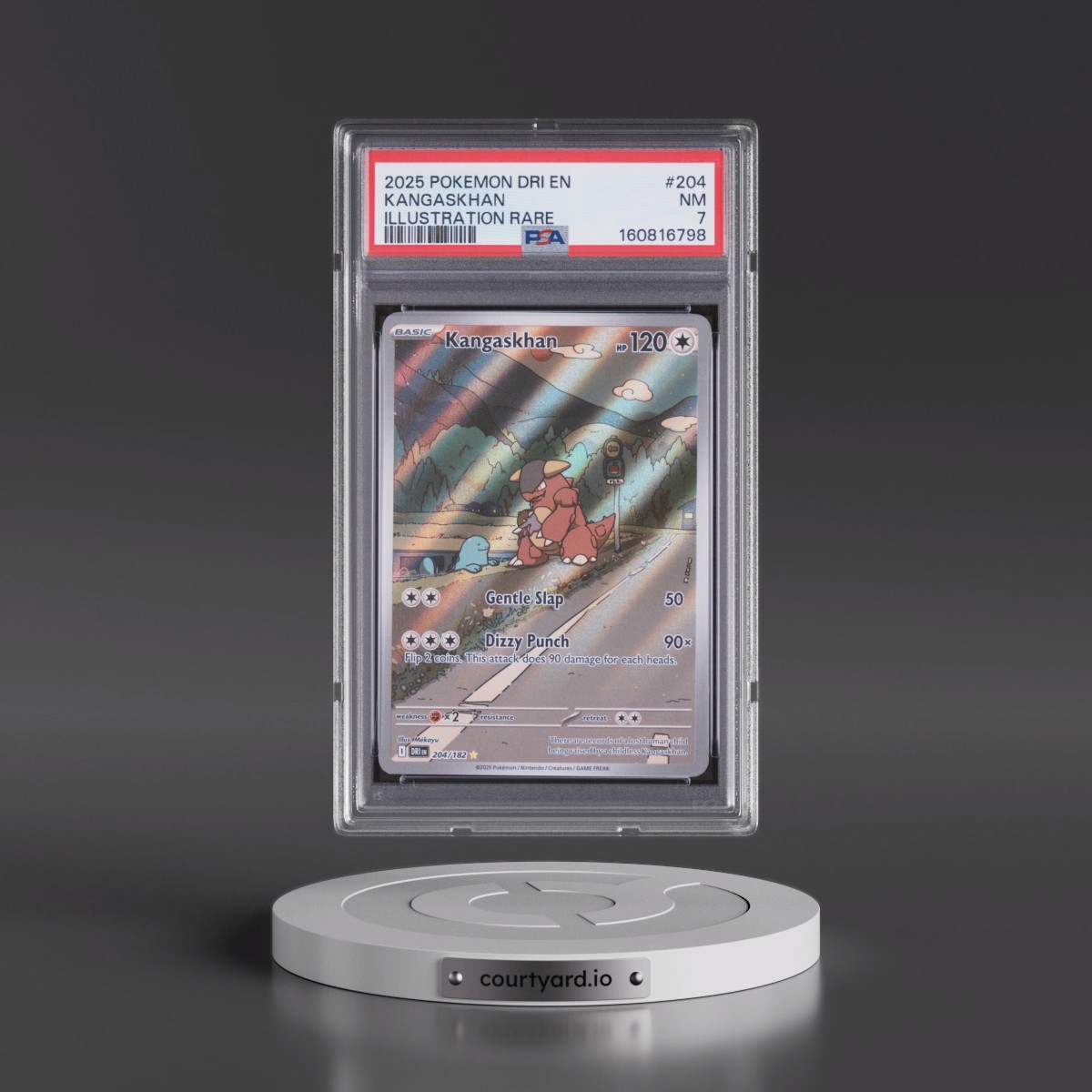 2025 Pokémon Dri EN-Destined Rivals #204 Kangaskhan - Illustration Rare (PSA 7 NM)