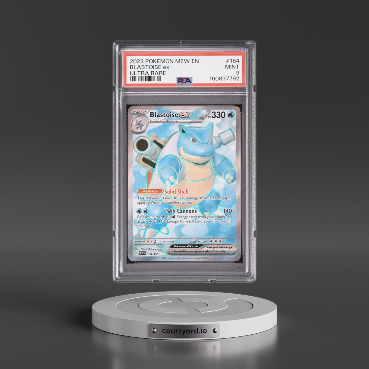 2023 Pokémon Mew EN-151 #184 Blastoise EX - Holo Ultra Rare (PSA 9 MINT)