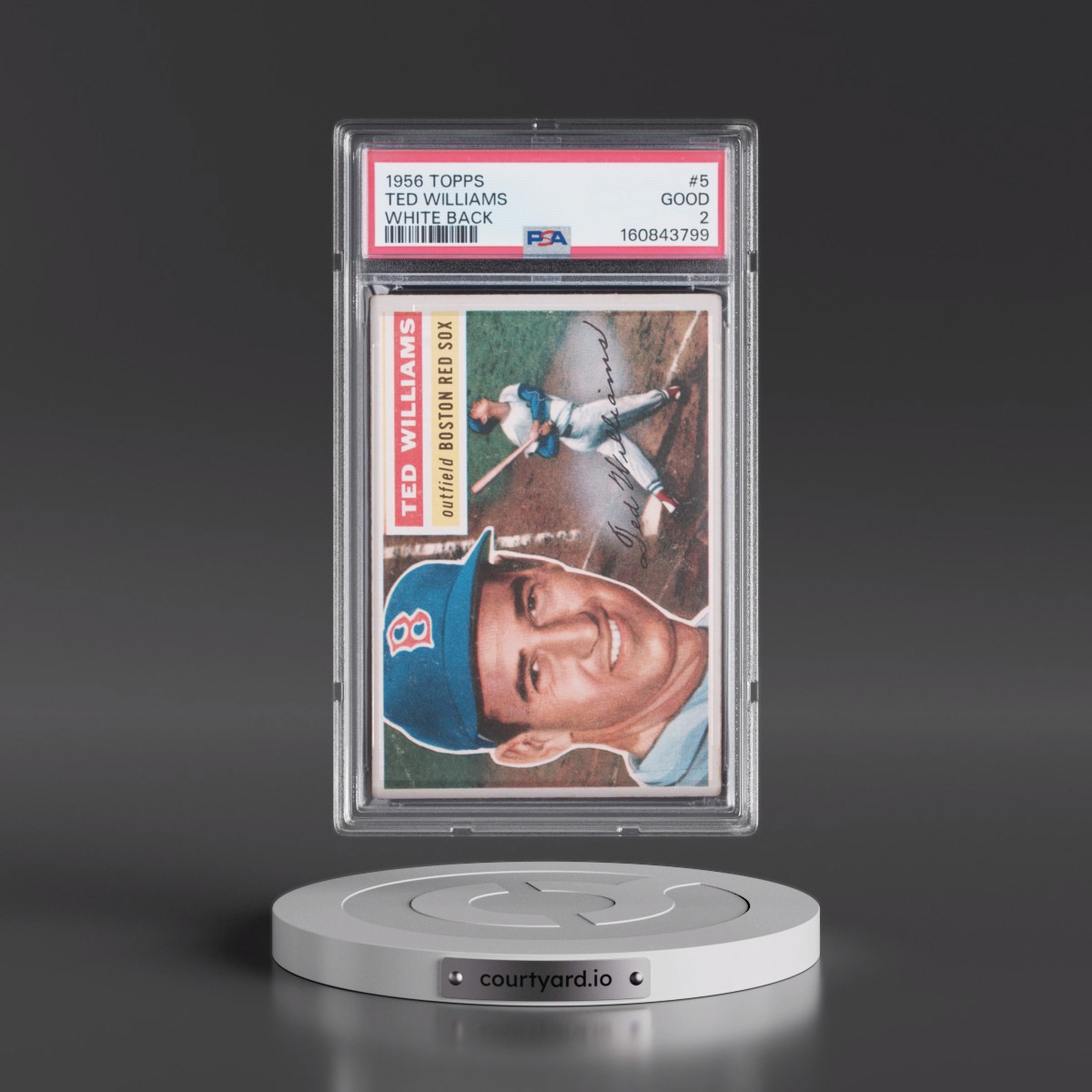 1956 Topps #5 Ted Williams - White Back (PSA 2 GOOD)