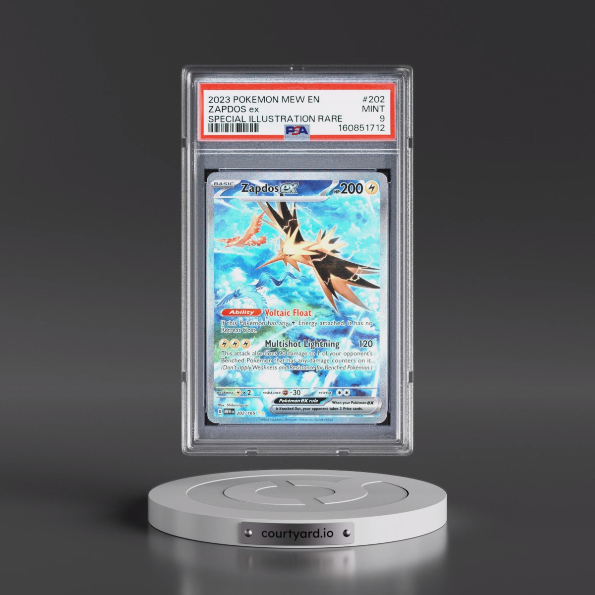 2023 Pokémon Mew EN-151 #202 Zapdos EX - Holo Special Illustration Rare (PSA 9 MINT)
