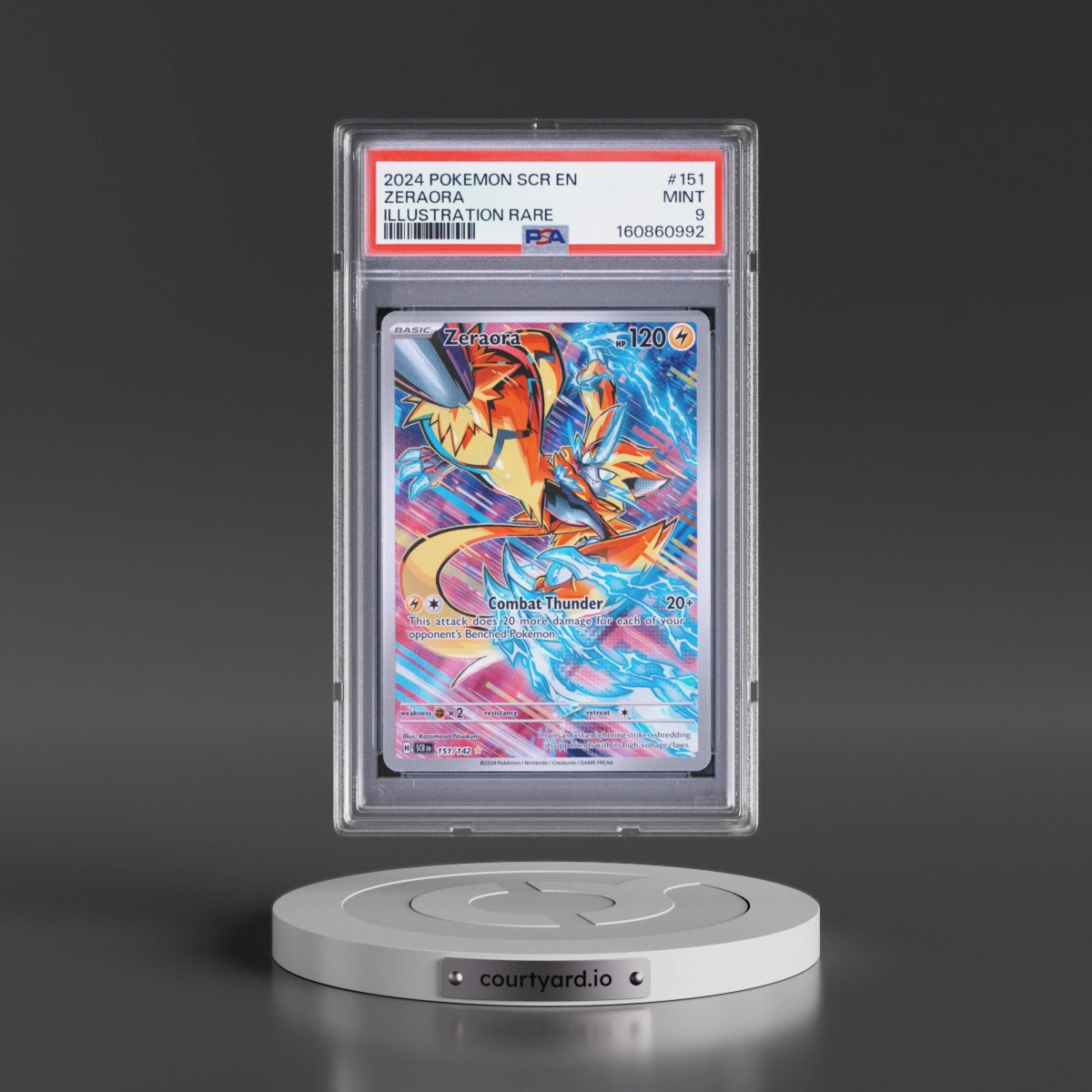 2024 Pokémon Scr EN-Stellar Crown #151 Zeraora - Illustration Rare (PSA 9 MINT)