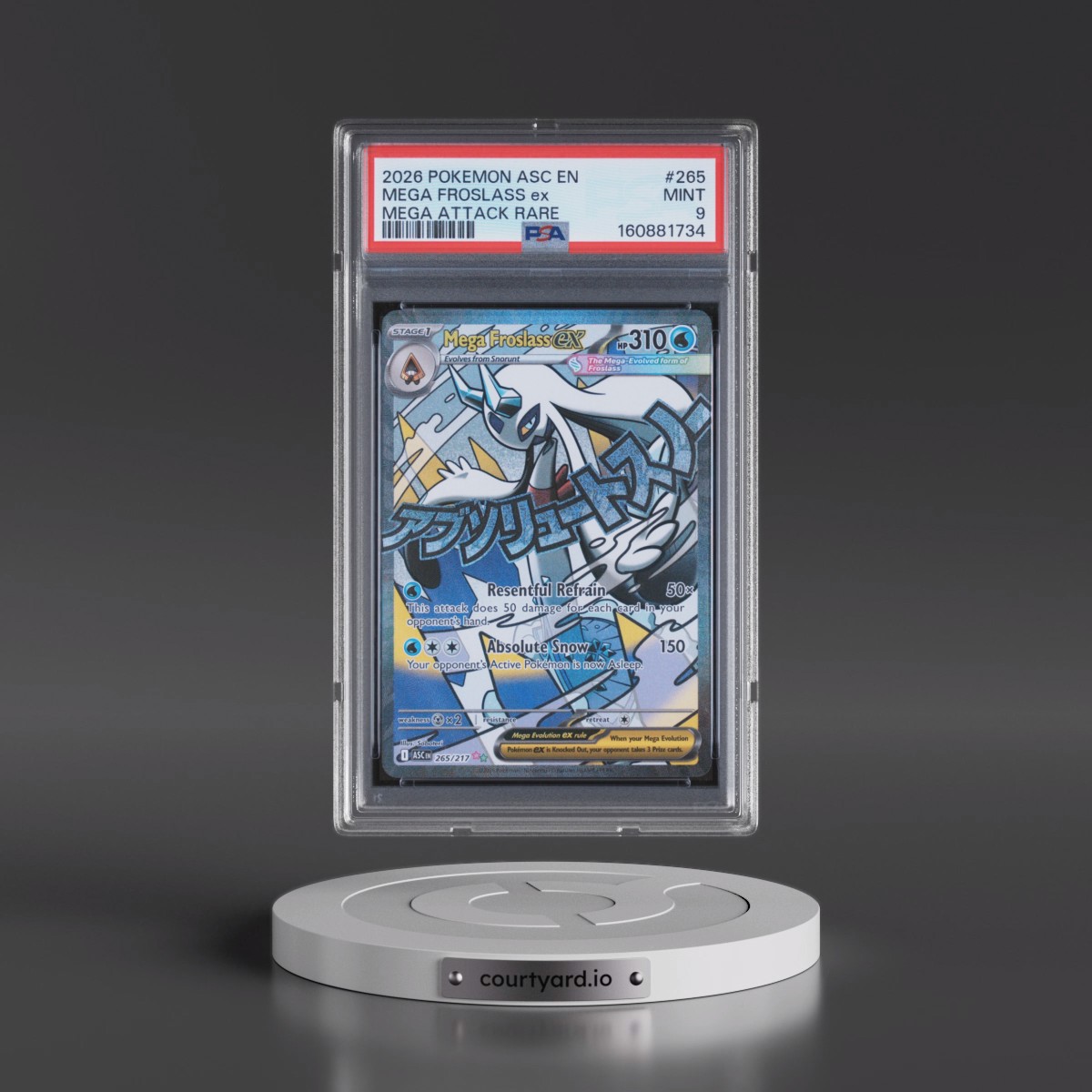 2026 Pokémon Asc EN-Ascended Heroes #265 Mega Froslass EX - Holo Mega Attack Rare (PSA 9 MINT)