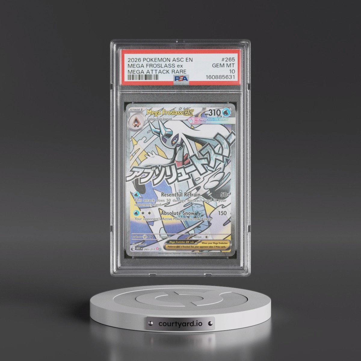 2026 Pokémon Asc EN-Ascended Heroes #265 Mega Froslass EX - Holo Mega Attack Rare (PSA 10 GEM MINT)