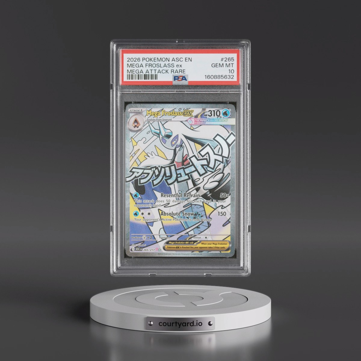 2026 Pokémon Asc EN-Ascended Heroes #265 Mega Froslass EX - Holo Mega Attack Rare (PSA 10 GEM MINT)