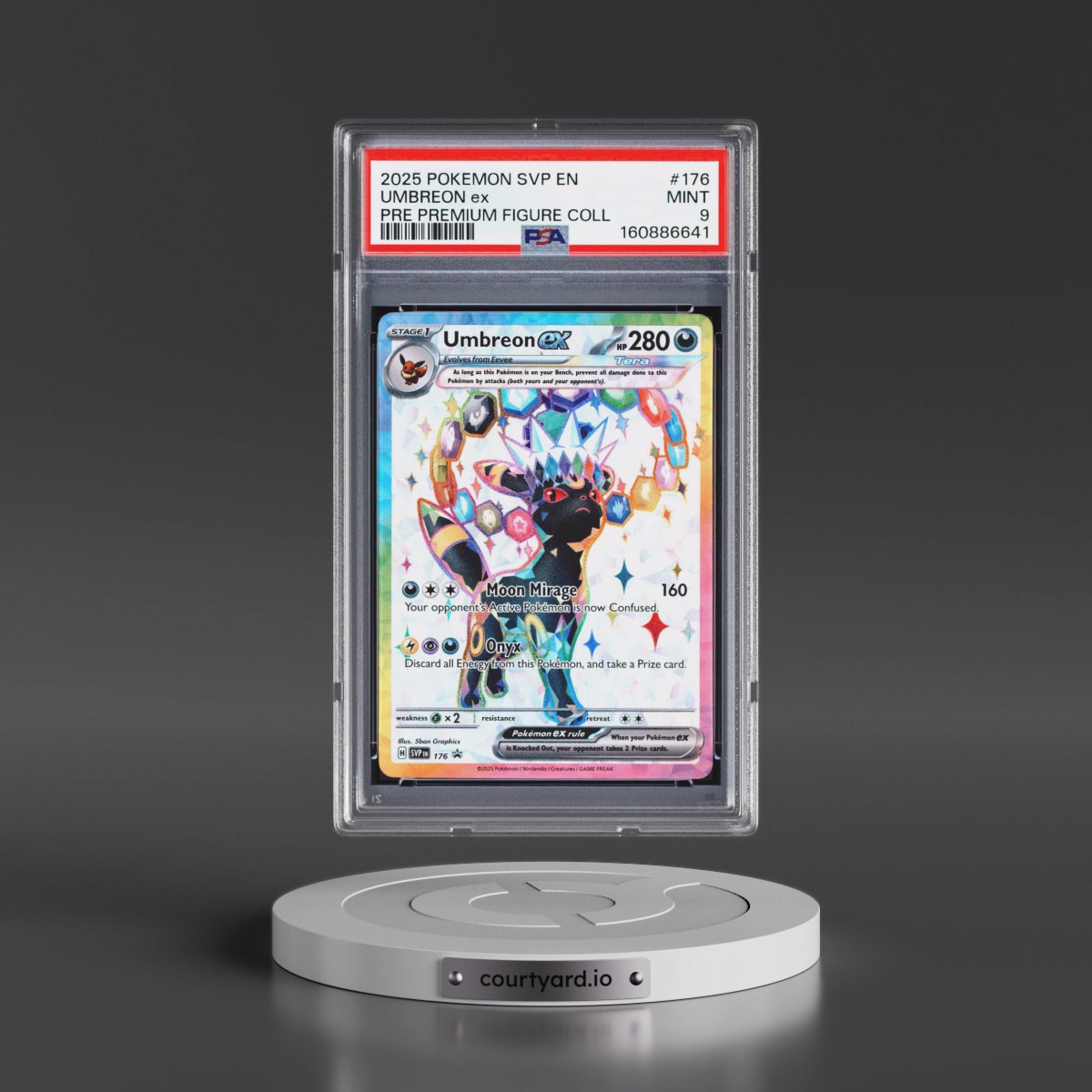 2025 Pokémon Svp EN-SV Black Star Promo #176 Umbreon EX - Holo Prismatic Evolutions Premium Figure Collection (PSA 9 MINT)